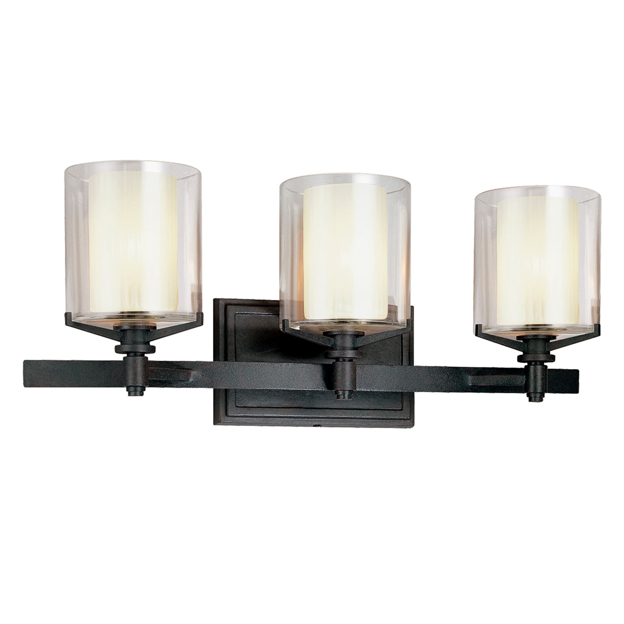 Troy Lighting B1713FR Arcadia 22-in 3-Light French Iron Transitional Vanity Light
