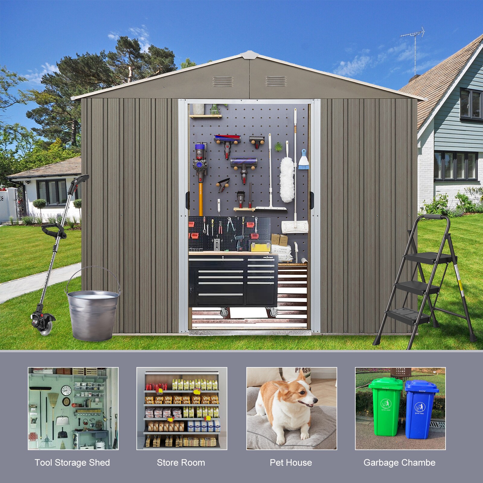 Kahomvis WWC-QP211-13 Metal-Storage-Buildings-Sheds - View #10