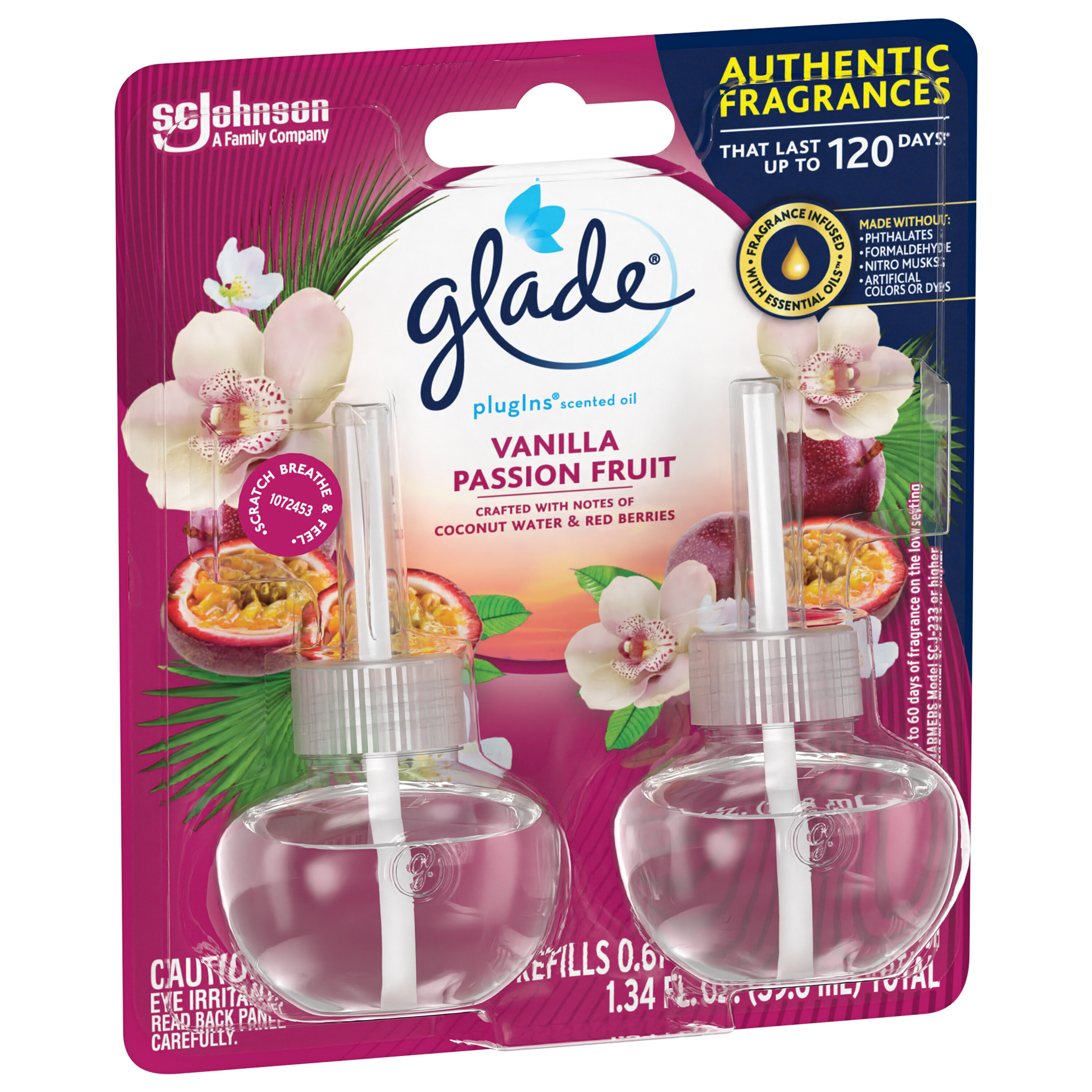 GLADE WAX MELTS 2 Pkgs 12 Hawaiian Breeze & 4 Vanilla Passion Fruit = 16  Melts