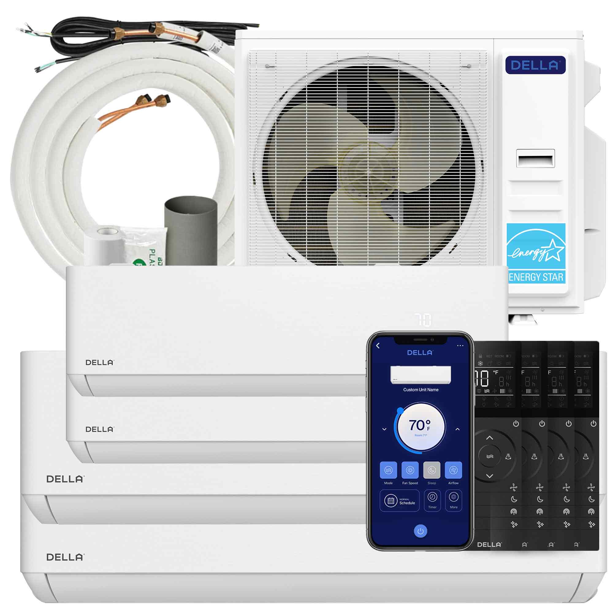 DELLA  42K BTU ODU 4 Zone 9K 12K 18K 18K Multi Zone Mini Split AC