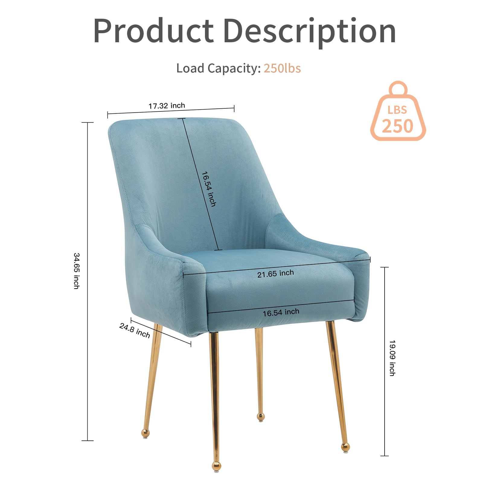 BWE A-9CHAIR-07-LBE Dining-Chairs - View #7