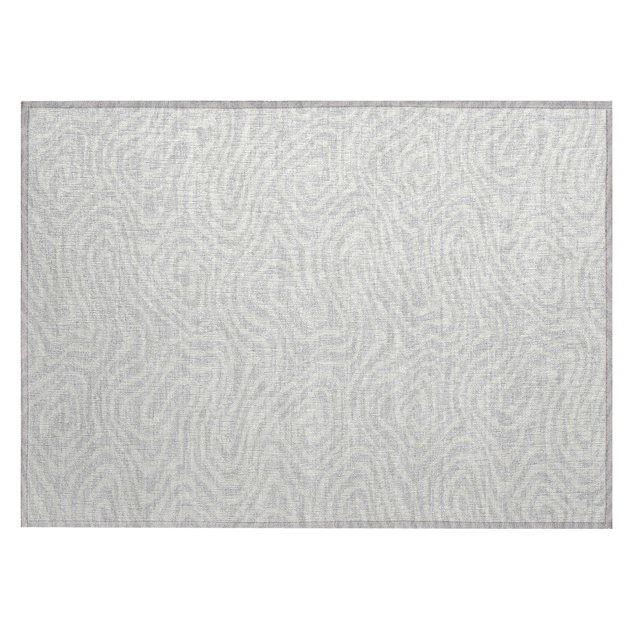 Silver Rectangular Washable Synthetic Area Rug, 1'8" x 2'6"
