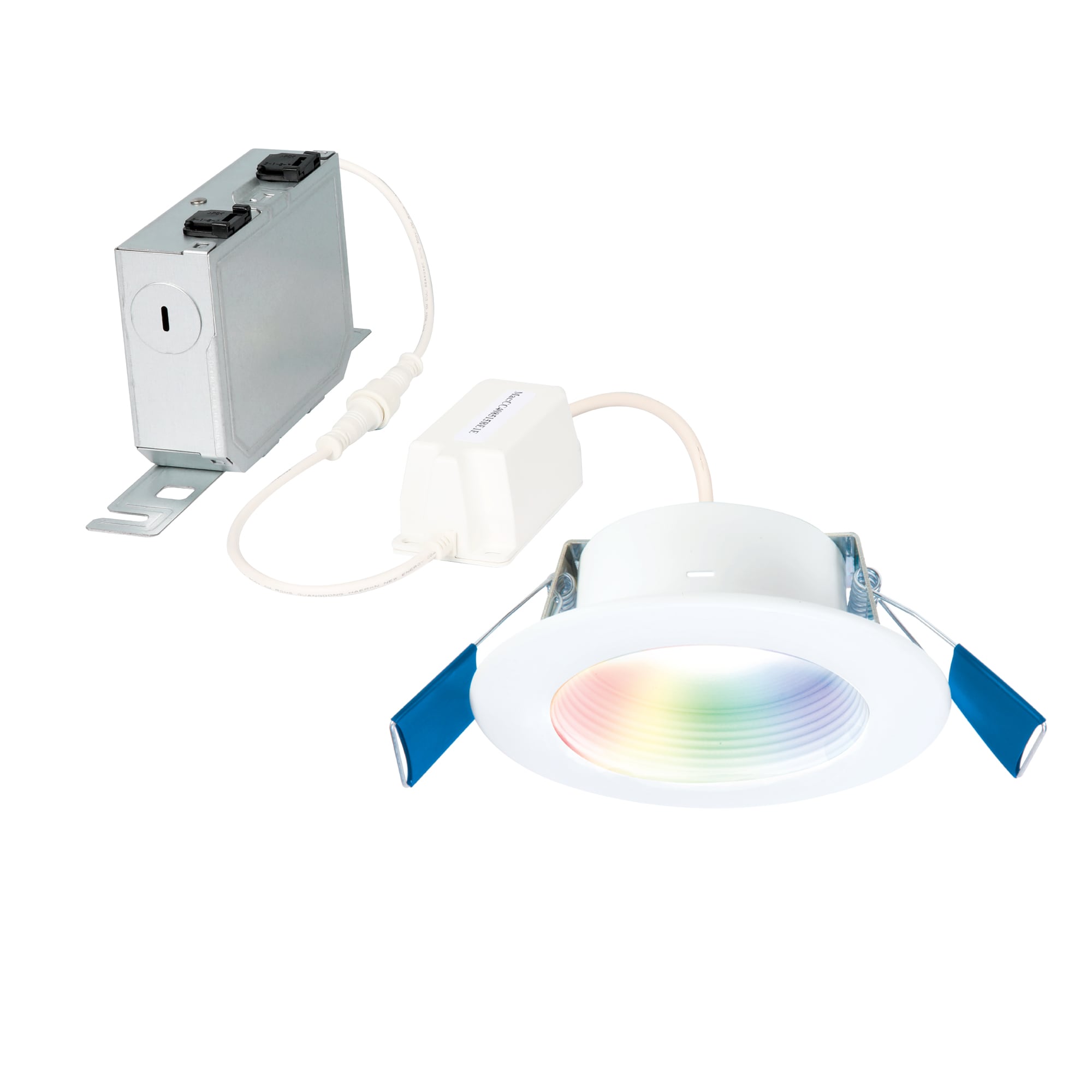 RL Wiz Smart Compatible Smart Compatible Bluetooth Compatibility Matte White 4-in 900 -Lumens Switchable Round Dimmable LED Canless Wet rated Recessed Downlight
