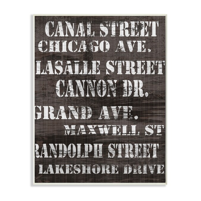 10 x 0.5 x 15 Proudly Made in USA Stupell Home Décor Canal Street Distressed Chicago Streets Wall Plaque Art 