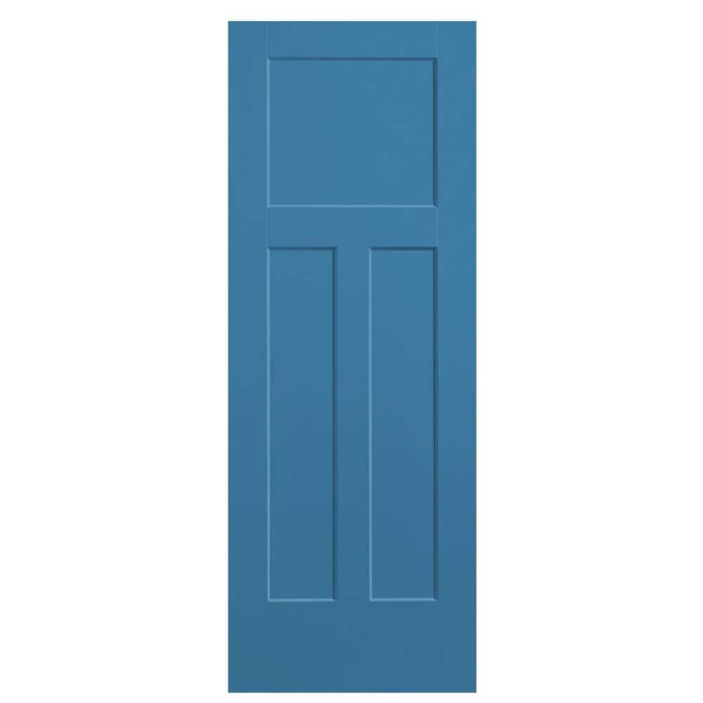 Winslow 28-in x 80-in Blue Heron 3-panel Craftsman Solid Core Prefinished Molded Composite Slab Door | - Masonite 883099