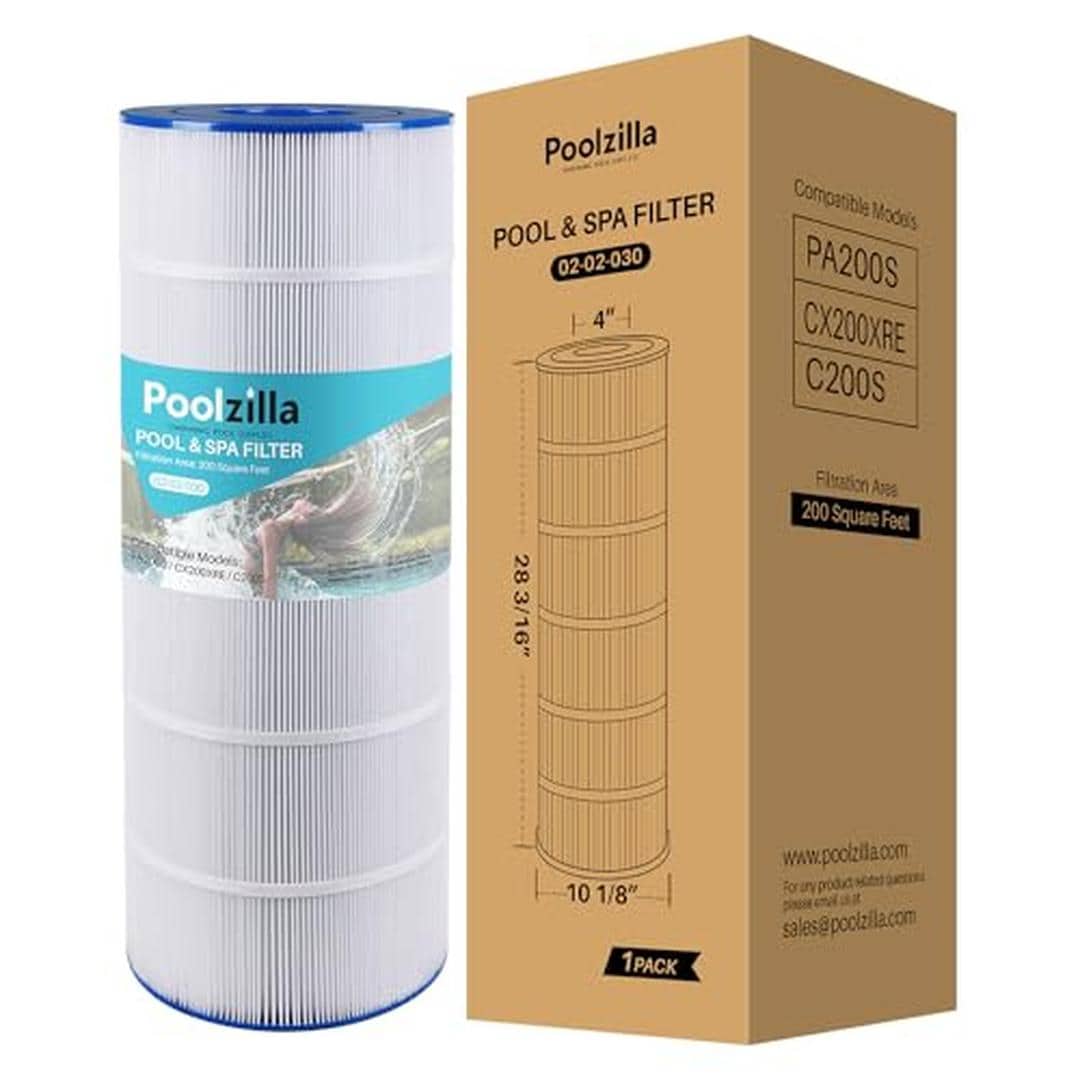 Poolzilla 02-02-030-1PK Replacement Pool Filter Cartridge Compatible with PLFPA200S Hayward CX200 XRE SwimClear C200S CS200E Unicel C 9442 Spa Daddy SD 01334 PA200S