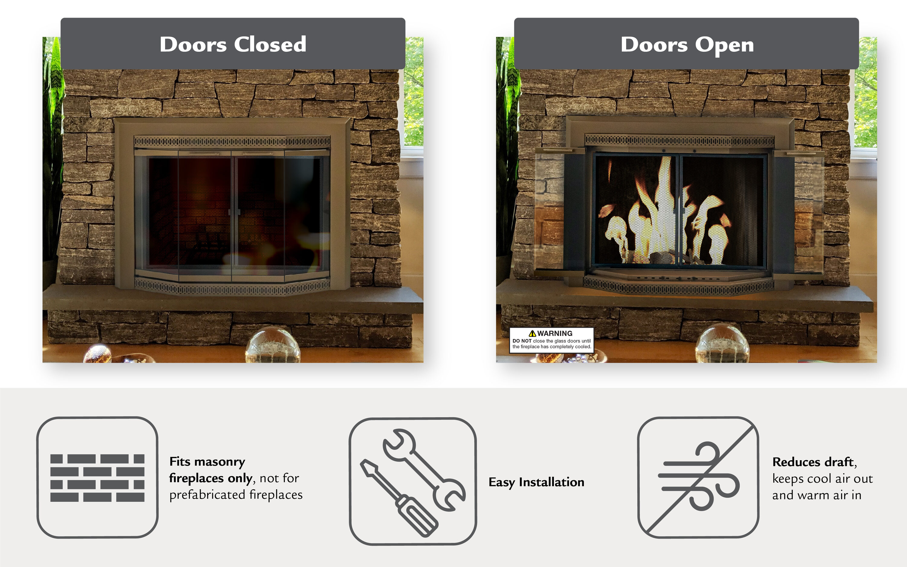Pleasant Hearth GV-7000HE Glass-Fireplace-Doors - View #3