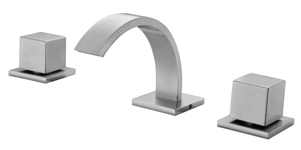 ALFI AB1326-BN Brushed Nickel Widespread 2-handle Low-arc Commercial/Residential Handle Bathroom Sink Faucet