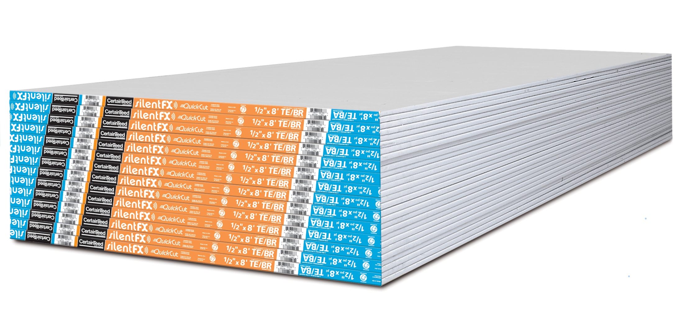 CertainTeed 317803 1/2-in x 4-ft x 8-ft SilentFX Mold Resistant Moisture Resistant Regular Drywall Panel