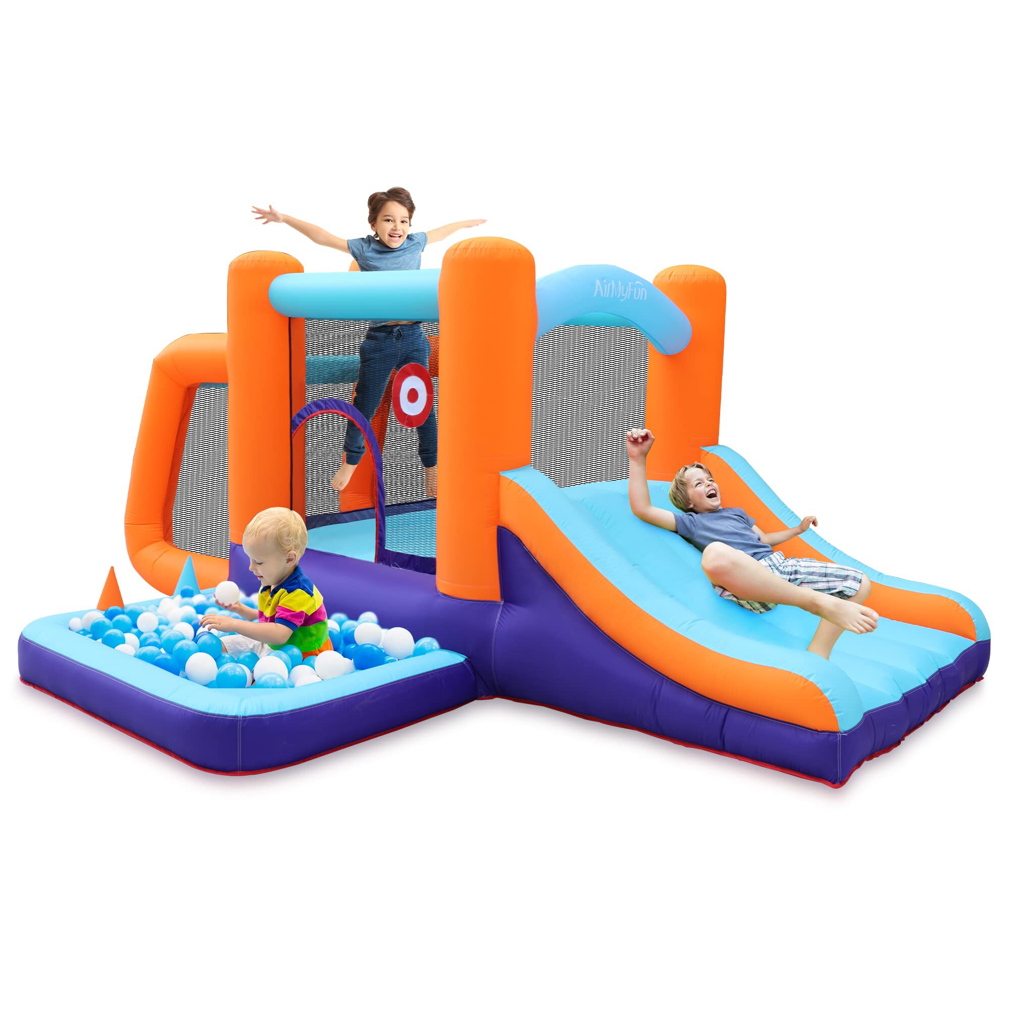  Intex Inflatable Jump-O-Lene Indoor or Outdoor Kids Playhouse  Trampoline Bounce Castle House with 120V Electric Quick Fill Air Pump :  Toys & Games