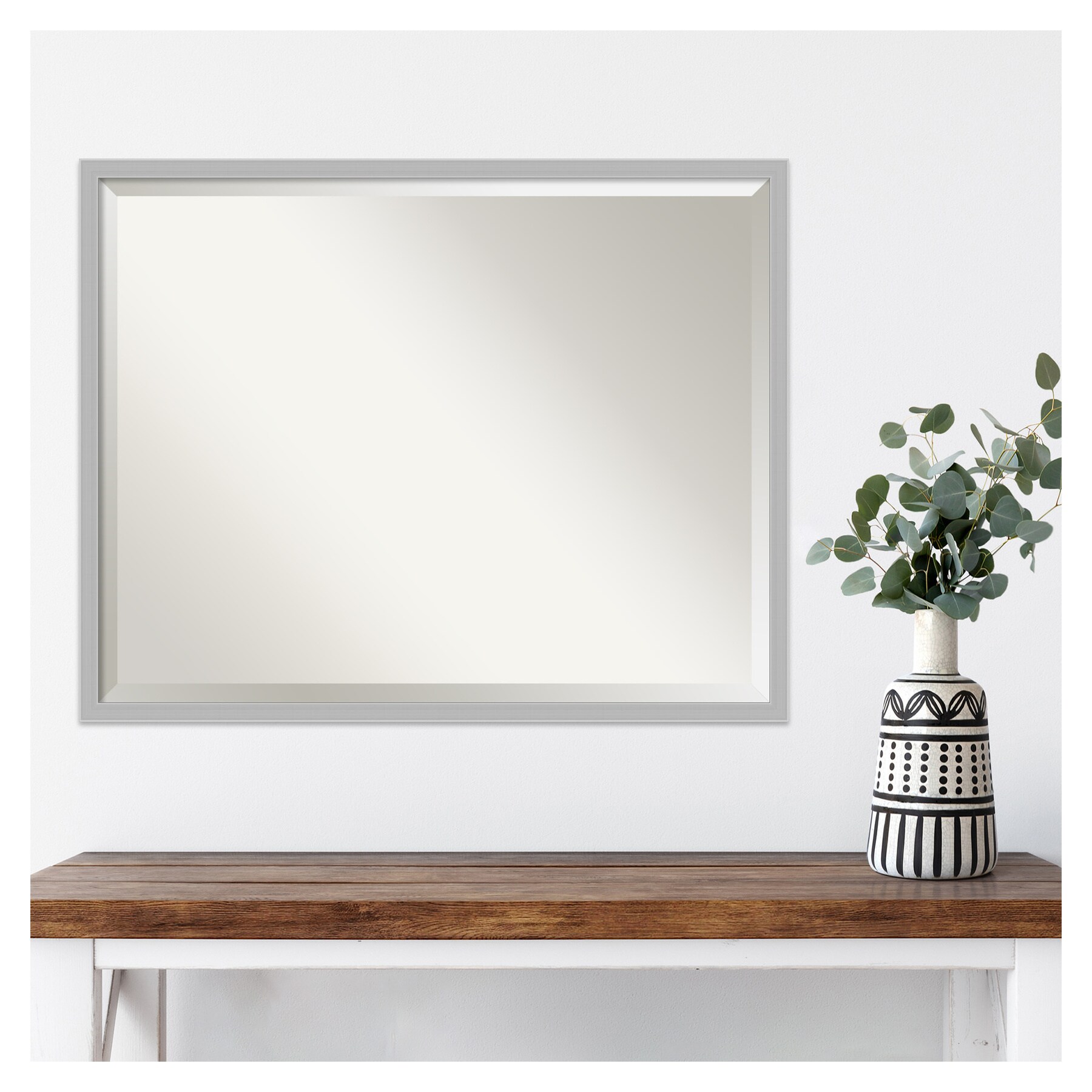 Amanti Art Hera Chrome 29-in W x 23-in H Glossy Silver Framed Wall ...