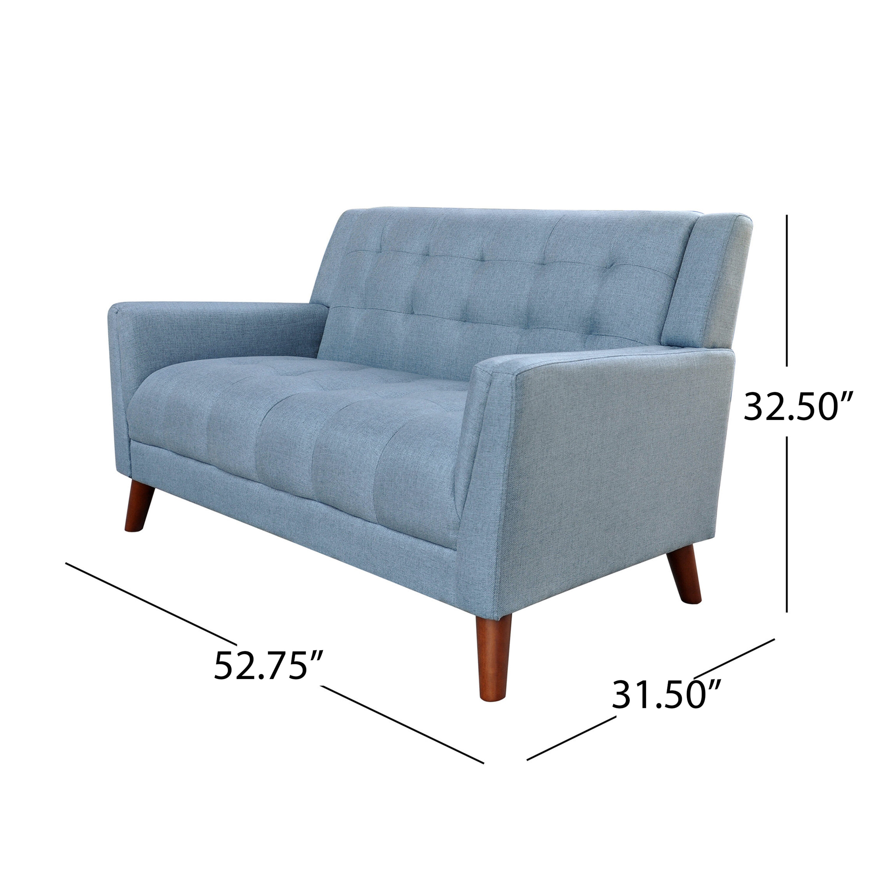 Best Selling Home Decor Candace 31.5-in Midcentury Blue Polyester/Blend ...