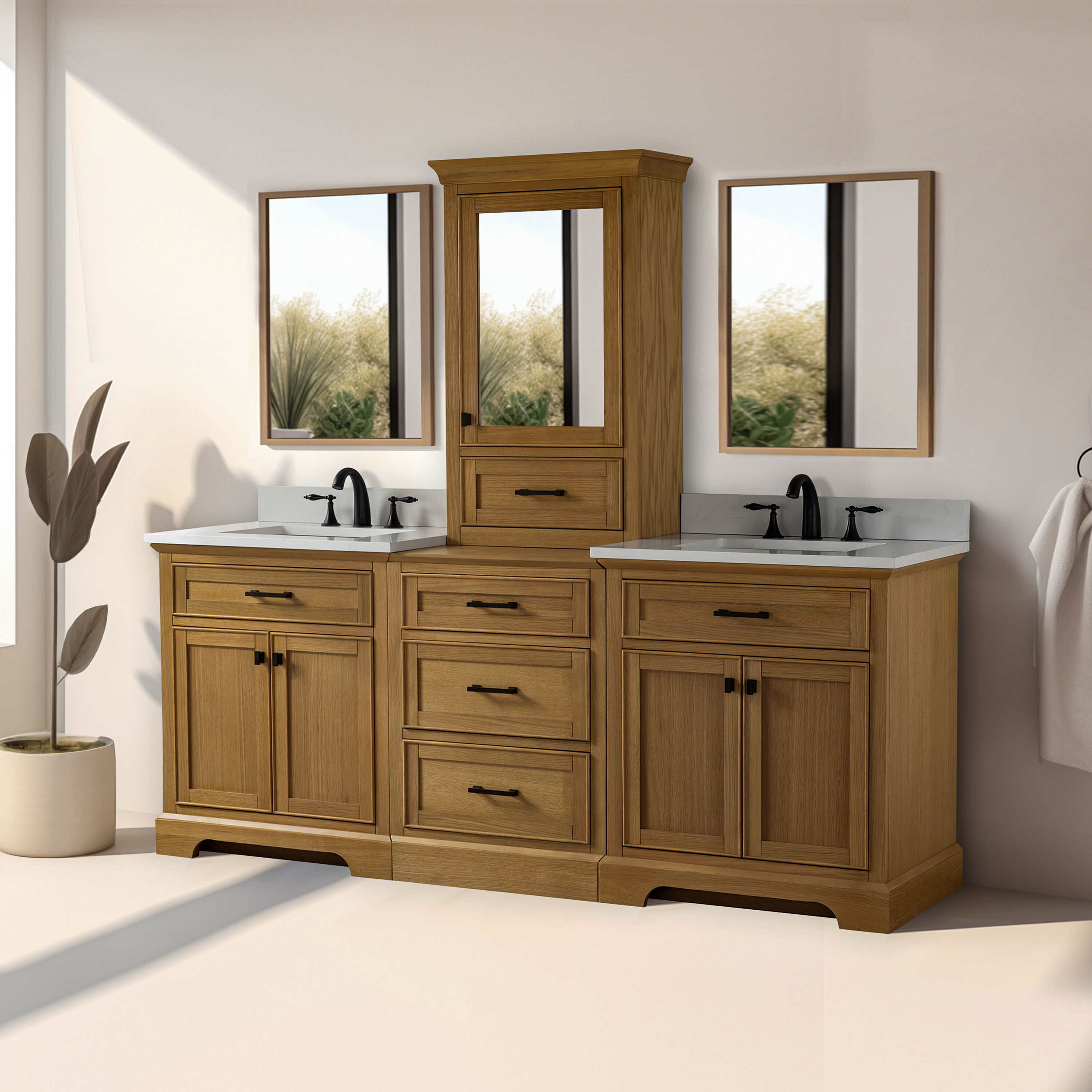 Design Element ML-84MC-OKV Bath-Vanity-Combo - View #2