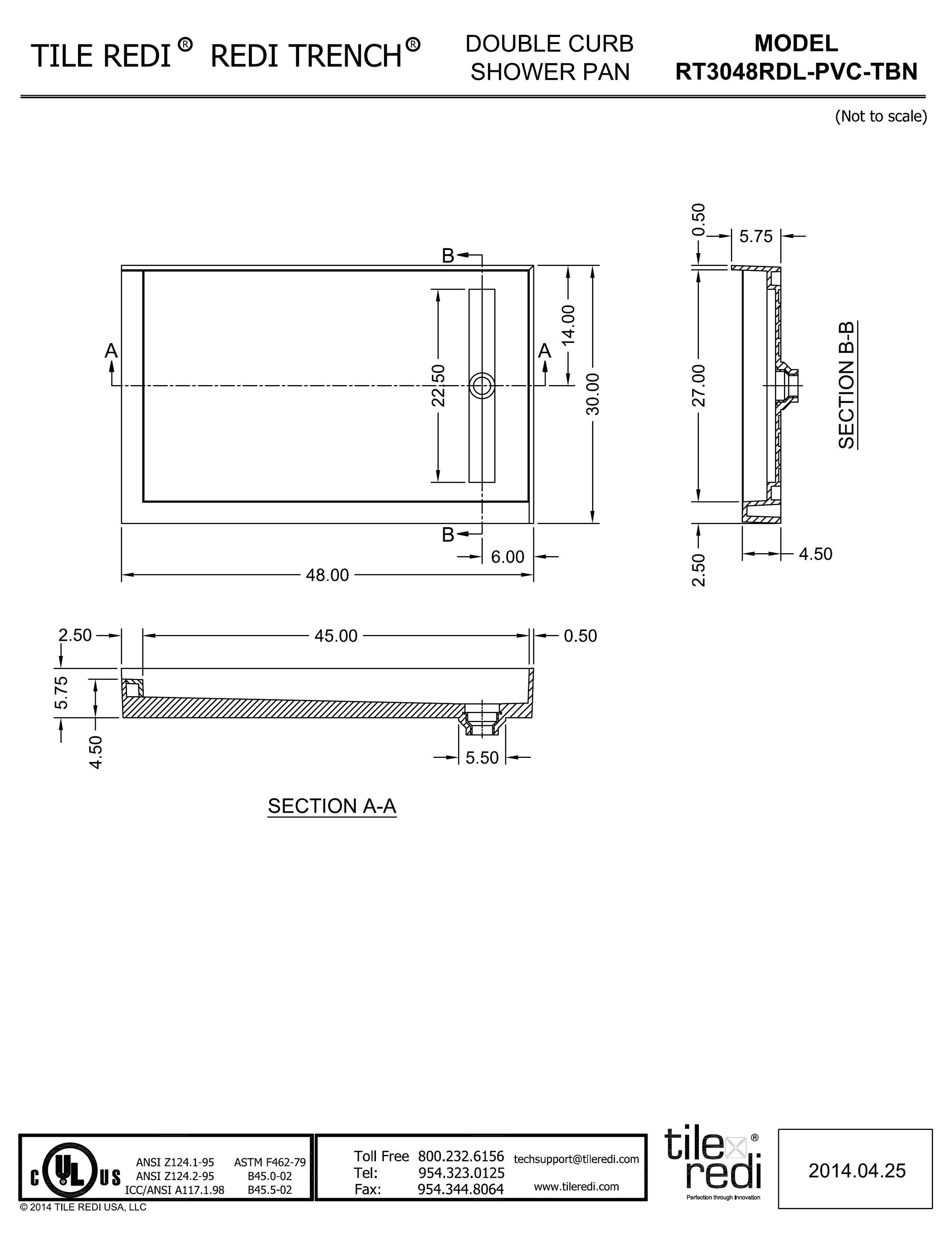 Tile Redi RT3048RDL-PVC-TBN Shower-Floors - View #9