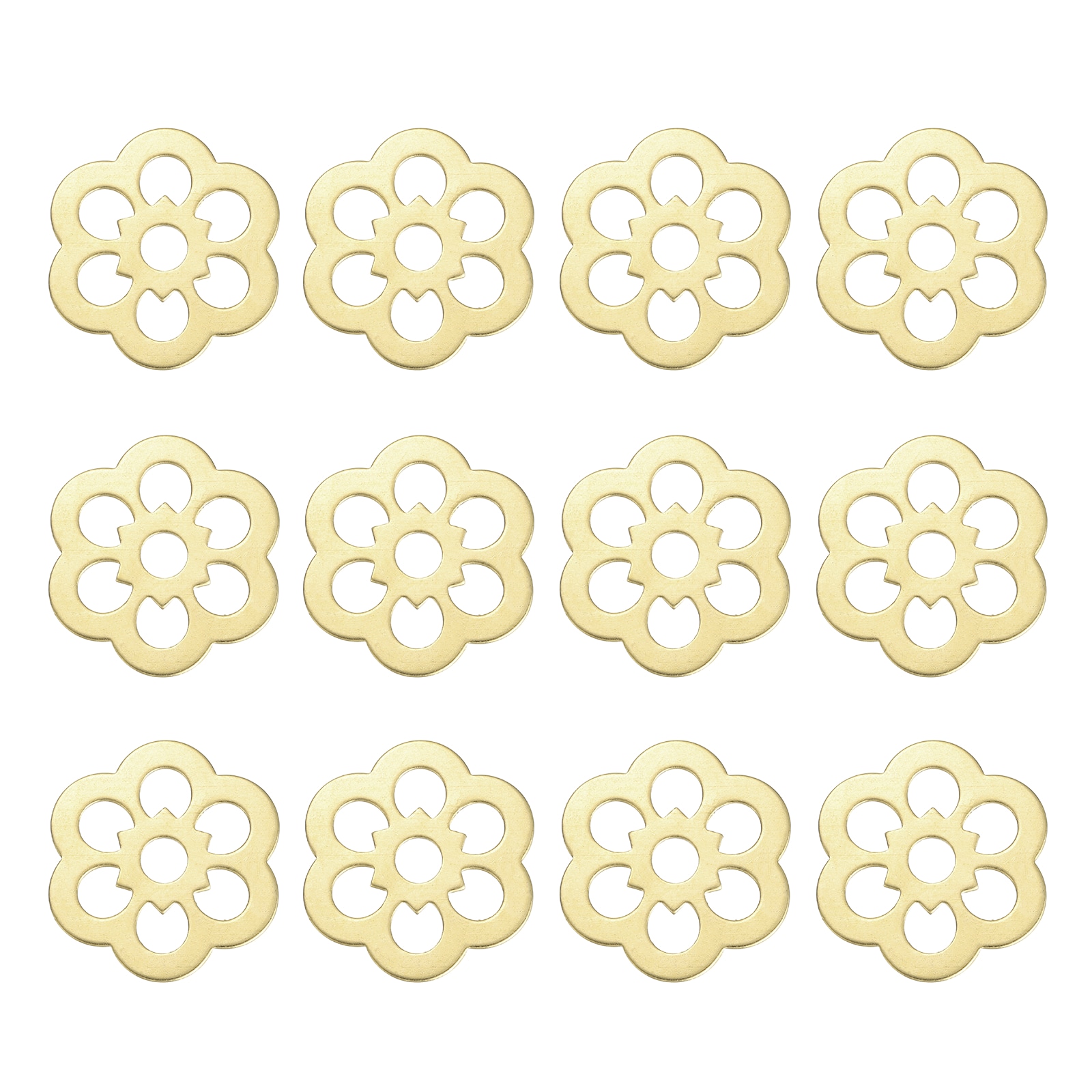 Unique Bargains 12pcs Cabinet Knob Backplate 1.26inch Plum Flower Shape Brass Backplate Washers Classical Furniture Decoration Gasket for Cabinet Drawer Cupboard Doors Hardware(Brass)
