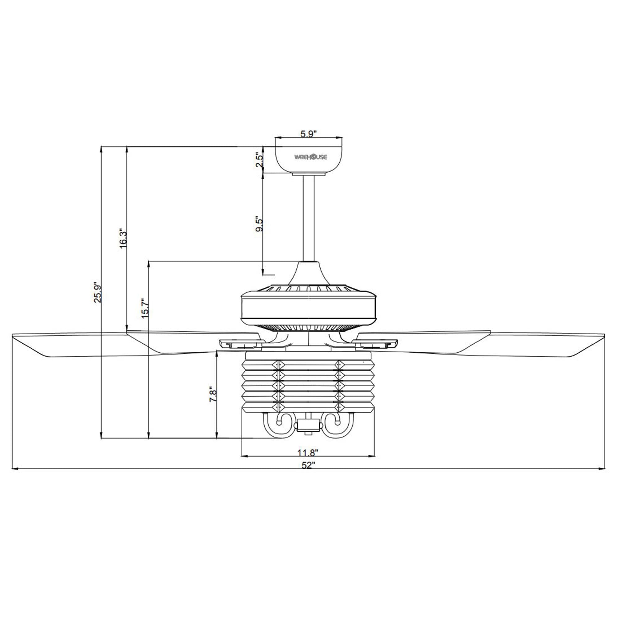 Home Accessories Inc AL01P05CH Ceiling-Fans - View #4