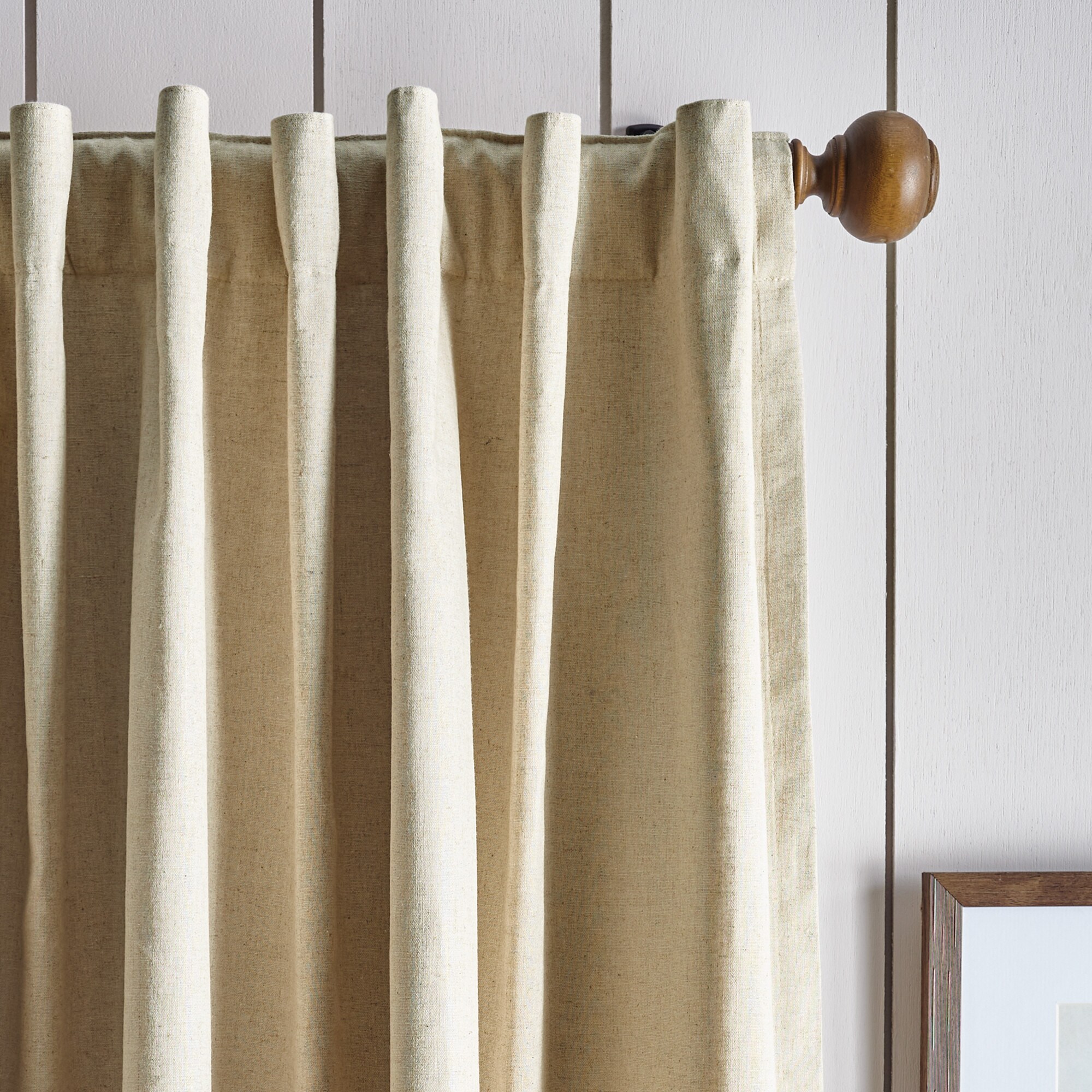 Martha Stewart 95-in Linen Blackout Standard Lined Back Tab Curtain ...