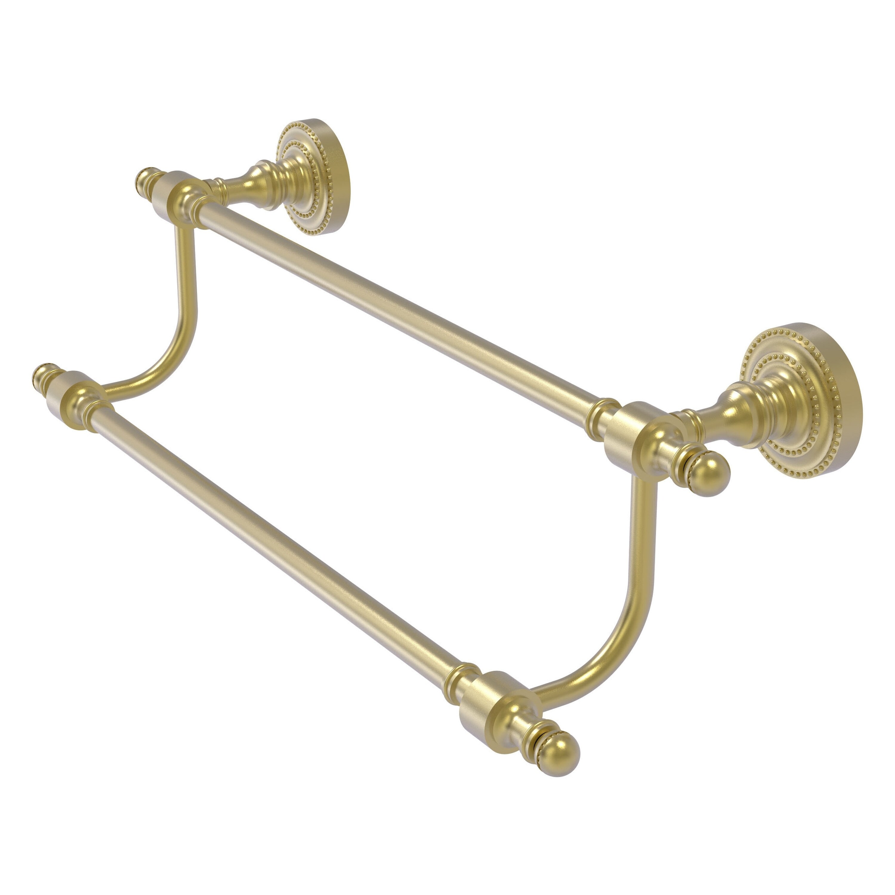Allied Brass RD-72/30-SBR Retro Dot 30-in double Satin Brass Wall mount Double Towel Bar