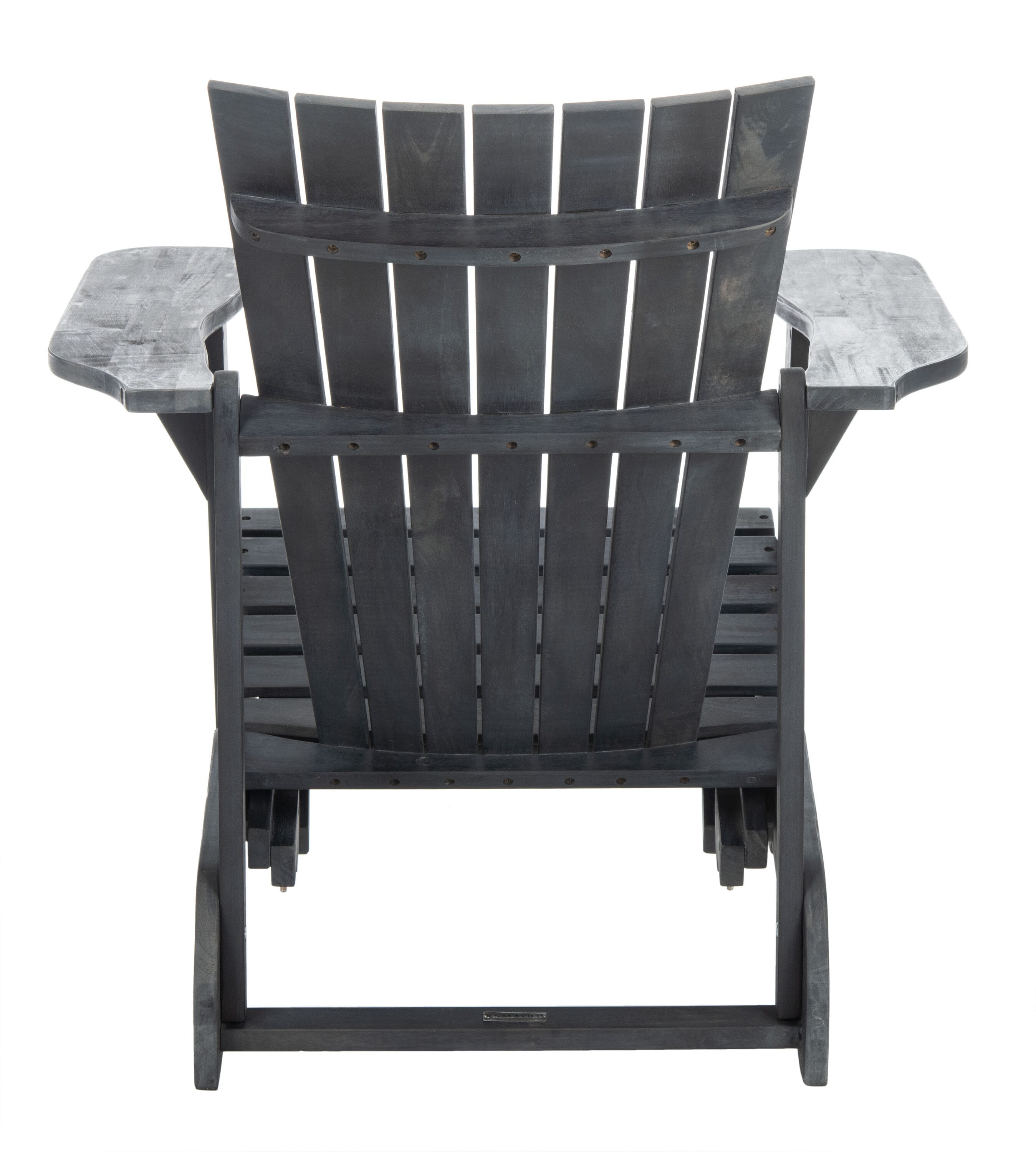 Safavieh PAT6760B Merlin Dark Slate Gray Wood Frame Stationary Adirondack Chair with Solid Seat