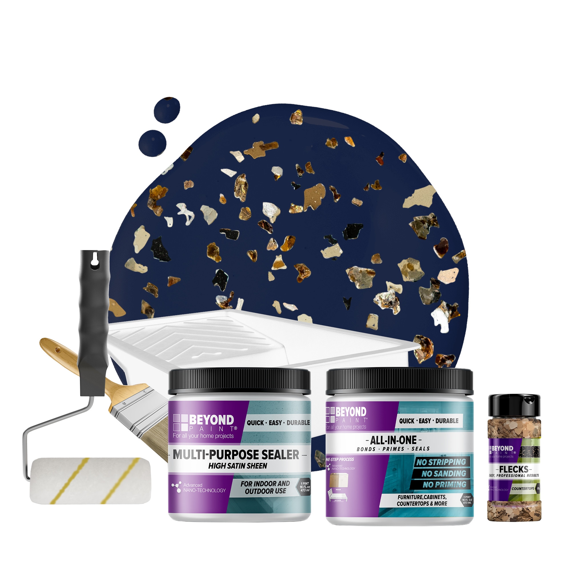 Beyond Paint BP59B Oxford Bronze Countertop Fleck Kit in Navy
