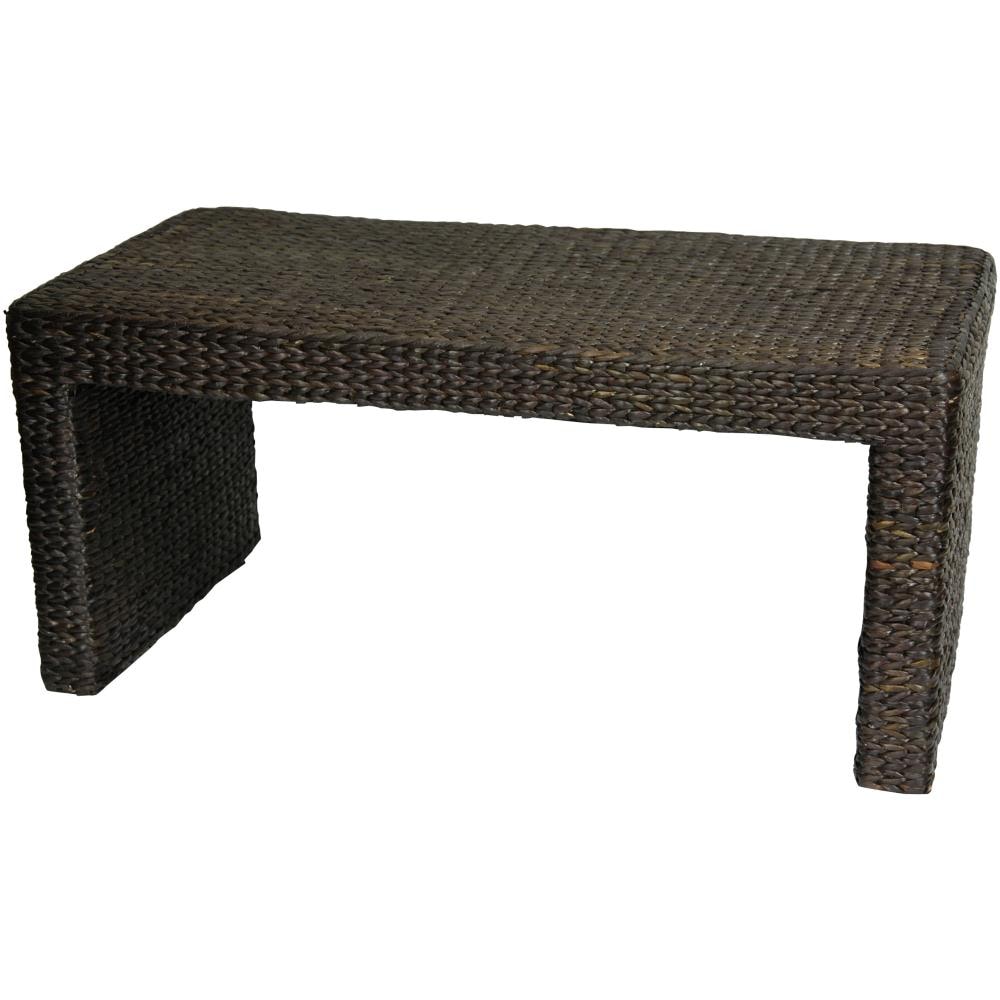 Red Lantern FB-COFFEE-BLK Black Wicker Coastal Coffee Table