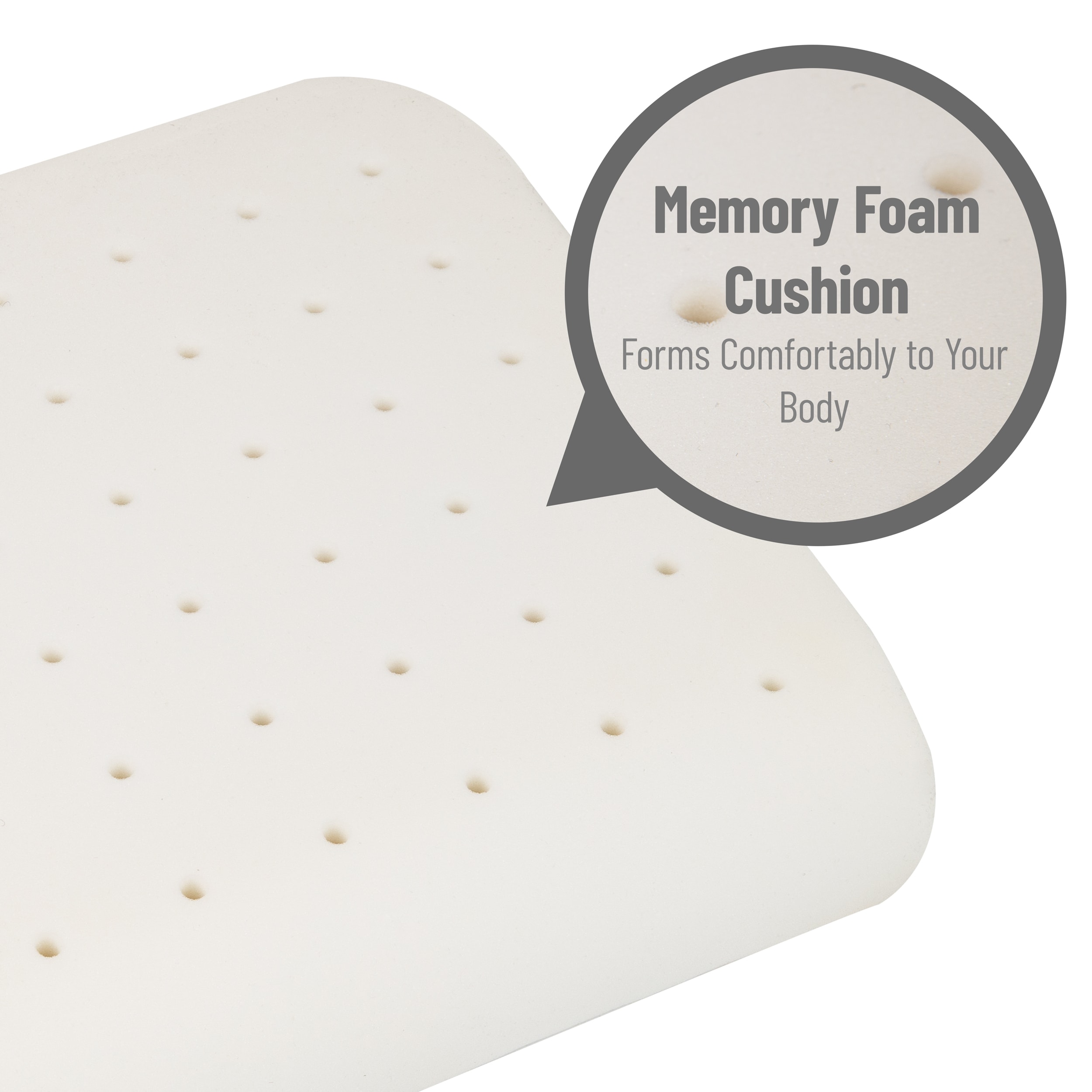 Black Memory Foam Ergonomic Seat Cushion with Mesh Cover