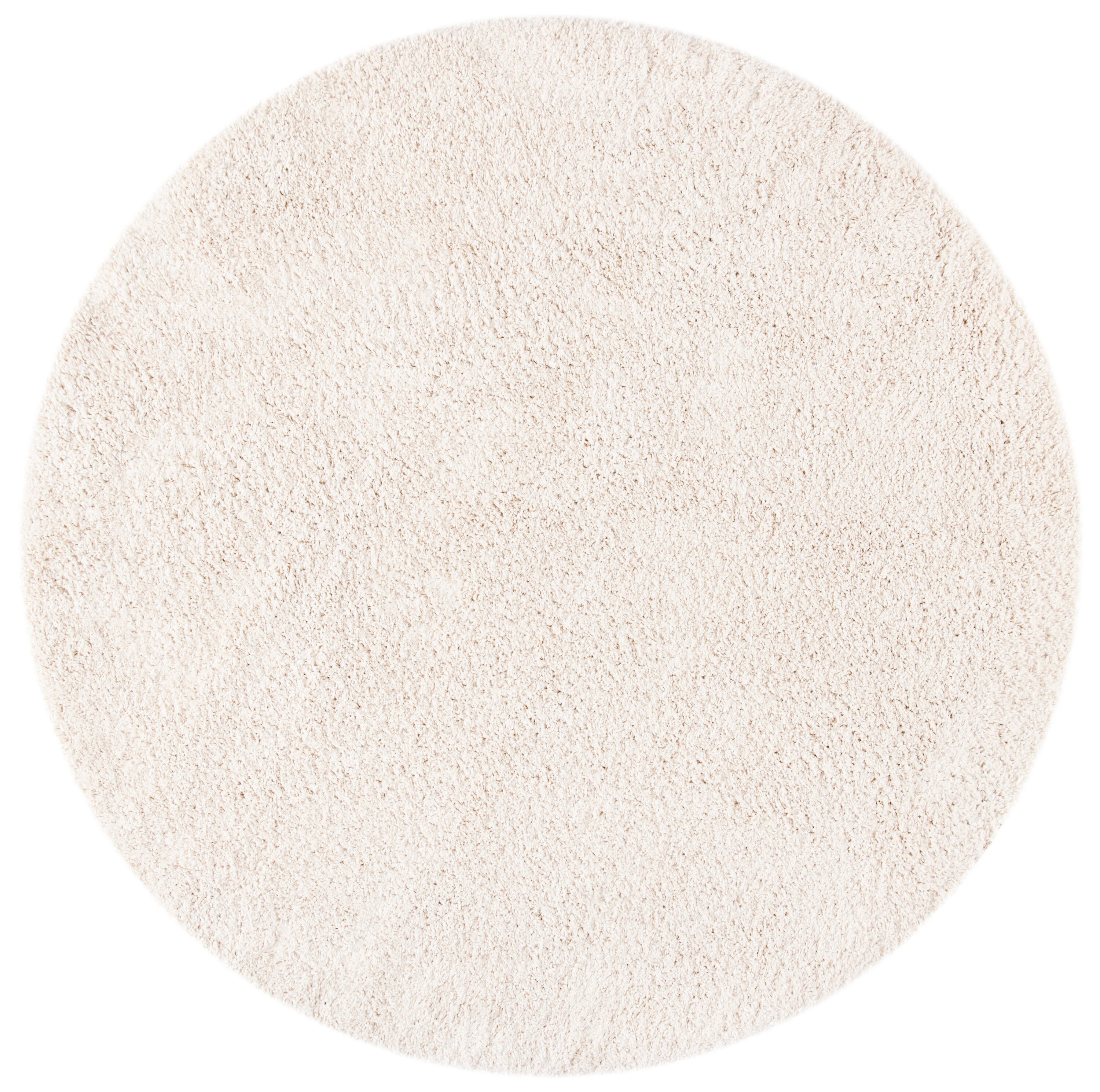 Safavieh EVO520A-7R Evolution Shag 7 x 7 (ft) Loomed Polypropylene Ivory Round Indoor Solid Area rug