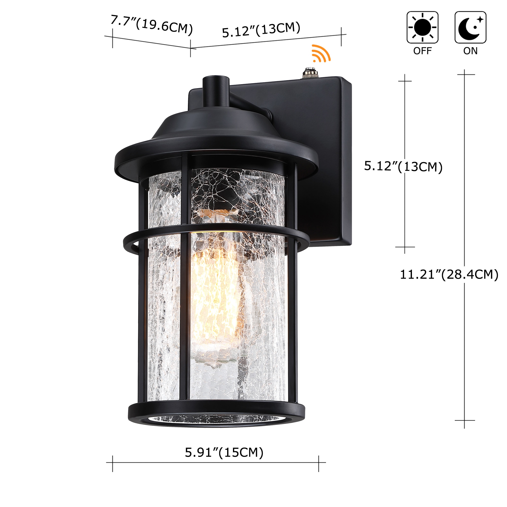 Hukoro 2FL14632-BK-S Outdoor-Wall-Lighting - View #2