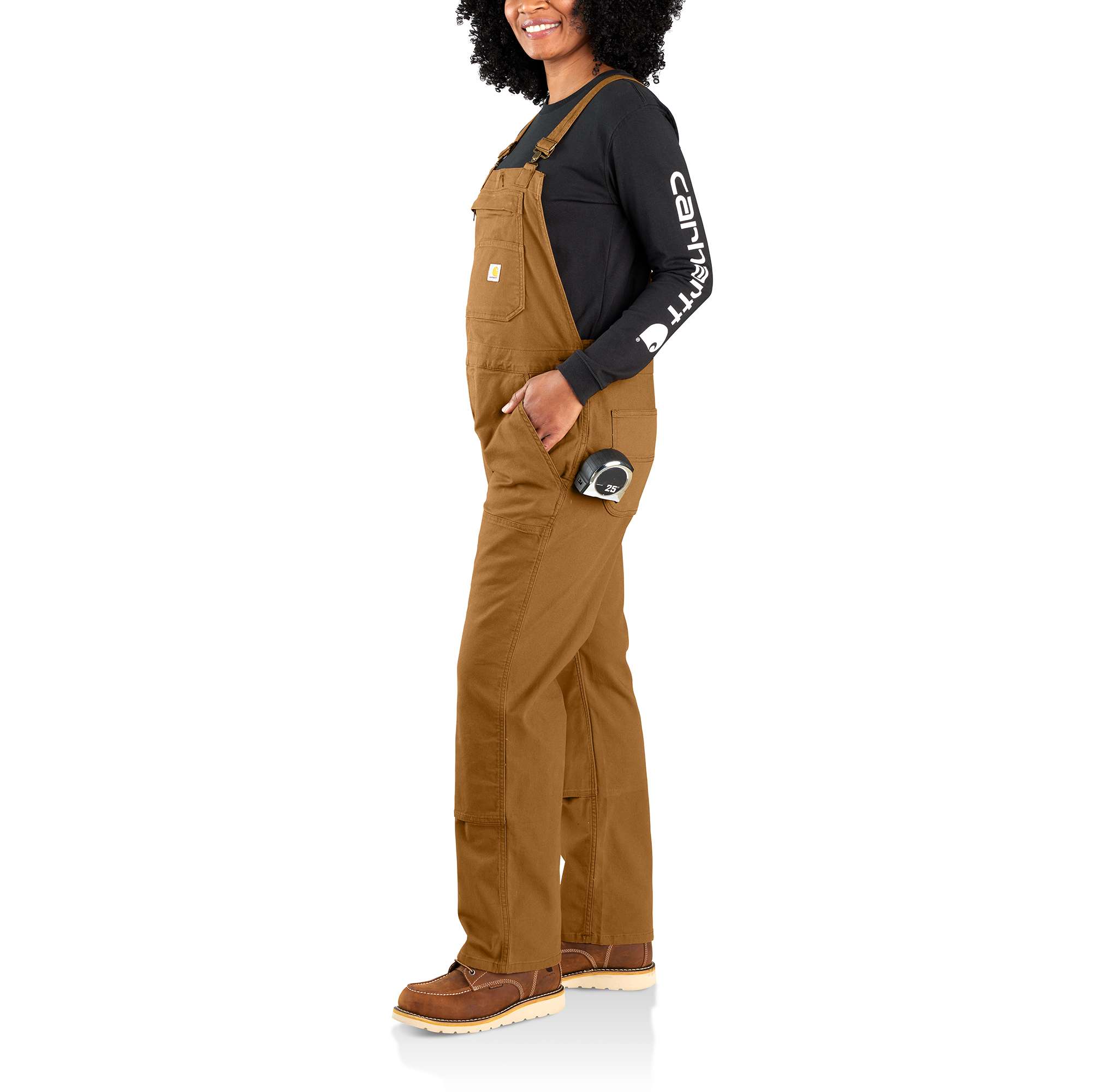 Carhartt Women's Carhartt Brown Sleeveless Canvas Overall (Medium Short) in  the Coveralls & Overalls department at