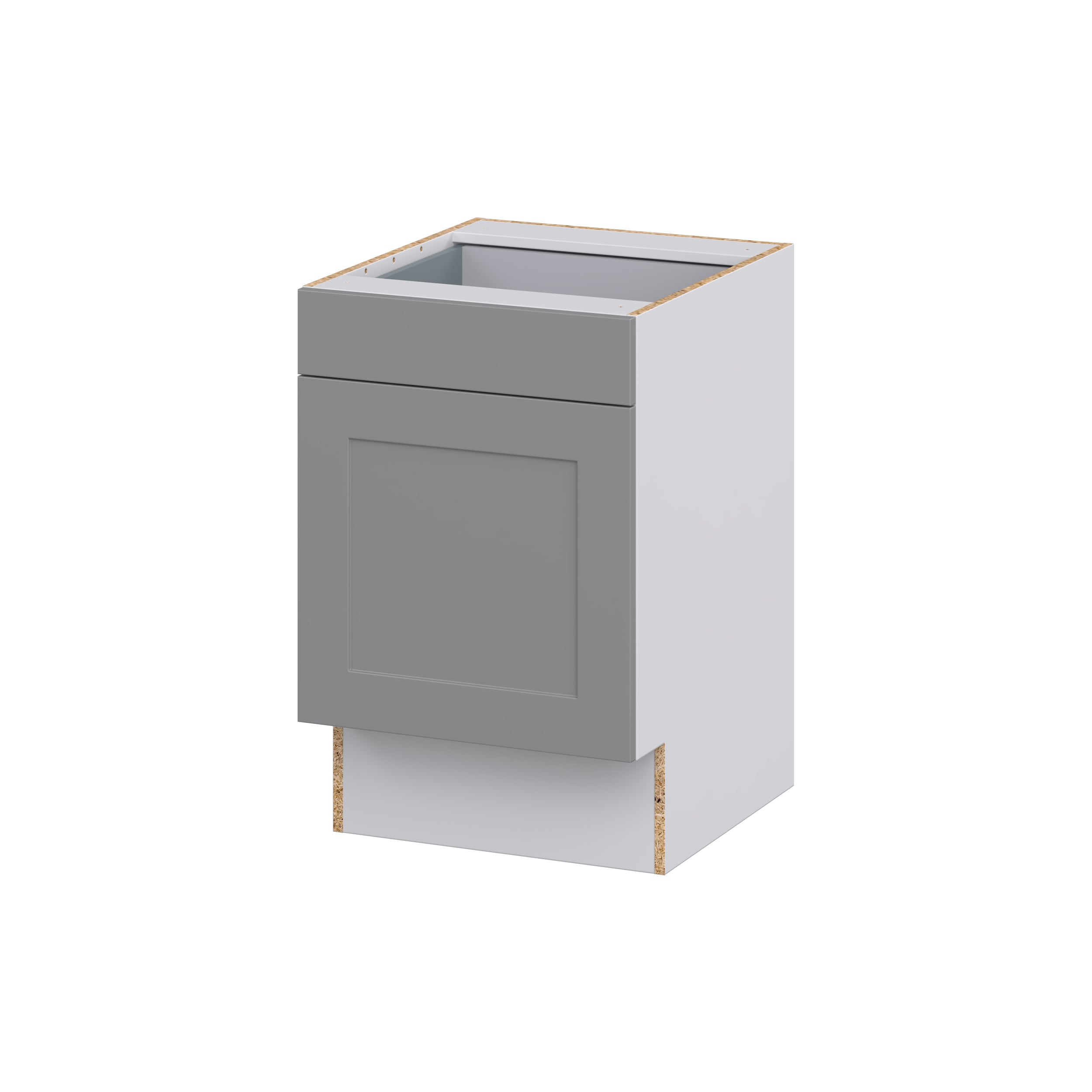Hugo&Borg Beaumont 12-in W x 34.5-in H x 21-in D Slate Gray 1-Drawer Base Fully Assembled Cabinet (Recessed Panel Shaker Style)