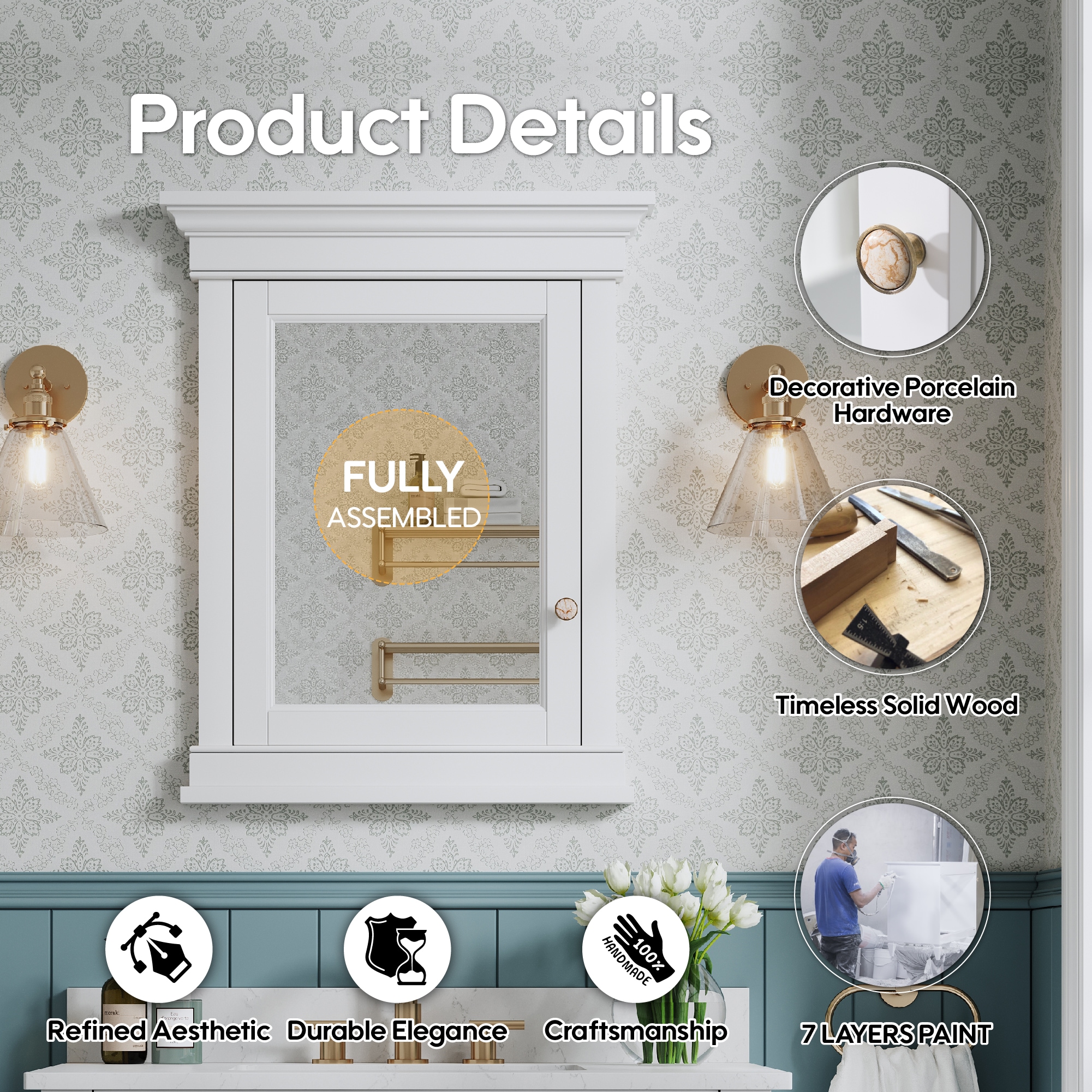 WELLFOR EX-6028F Bathroom-Medicine-Cabinets - View #4