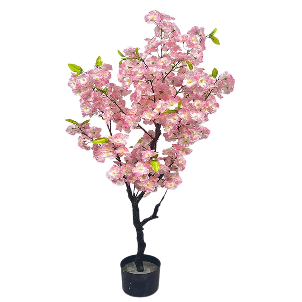 WhizMax WLS-FQZOL-DXDRXJA5 Artificial Cherry Blossom Tree Tall Potted Faux Cherry Blossom Tree Plants In Pot