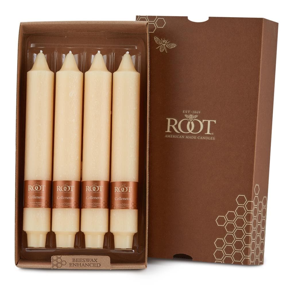Root Candles 519184 4-Pack Off-white Taper Candle