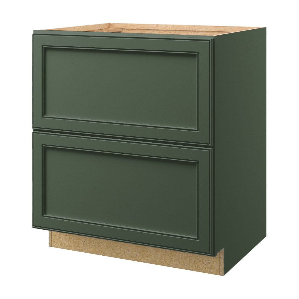 allen + roth Heathrow 30-in W x 34.5-in H x 24-in D Sage 3-Drawer Base Fully Assembled Cabinet (Recessed Panel Style)