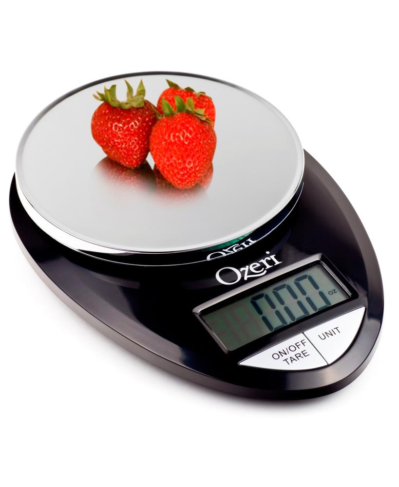Ozeri Touch III 22 lbs (10 kg) Digital Kitchen Scale with Calorie Counter, in Tempered Glass, Red