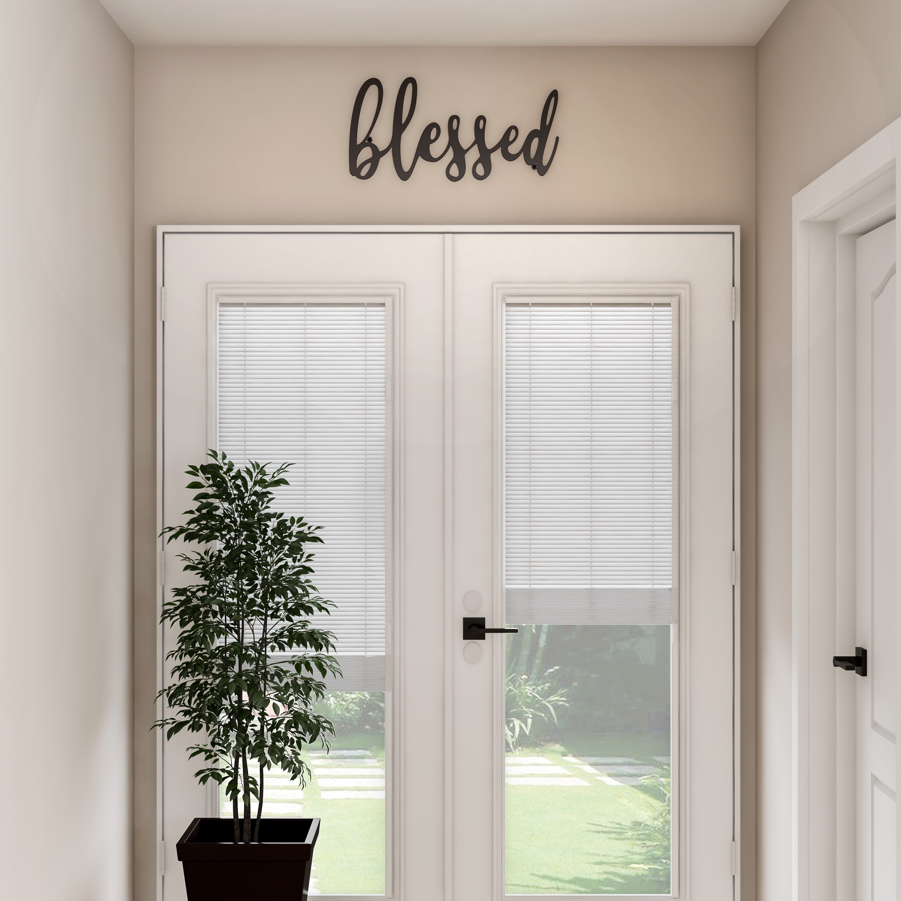 Hastings Home Wall Accents 0.1-Inches W x 10-Inches H Metal Blessed Wall Phrases Wall accent