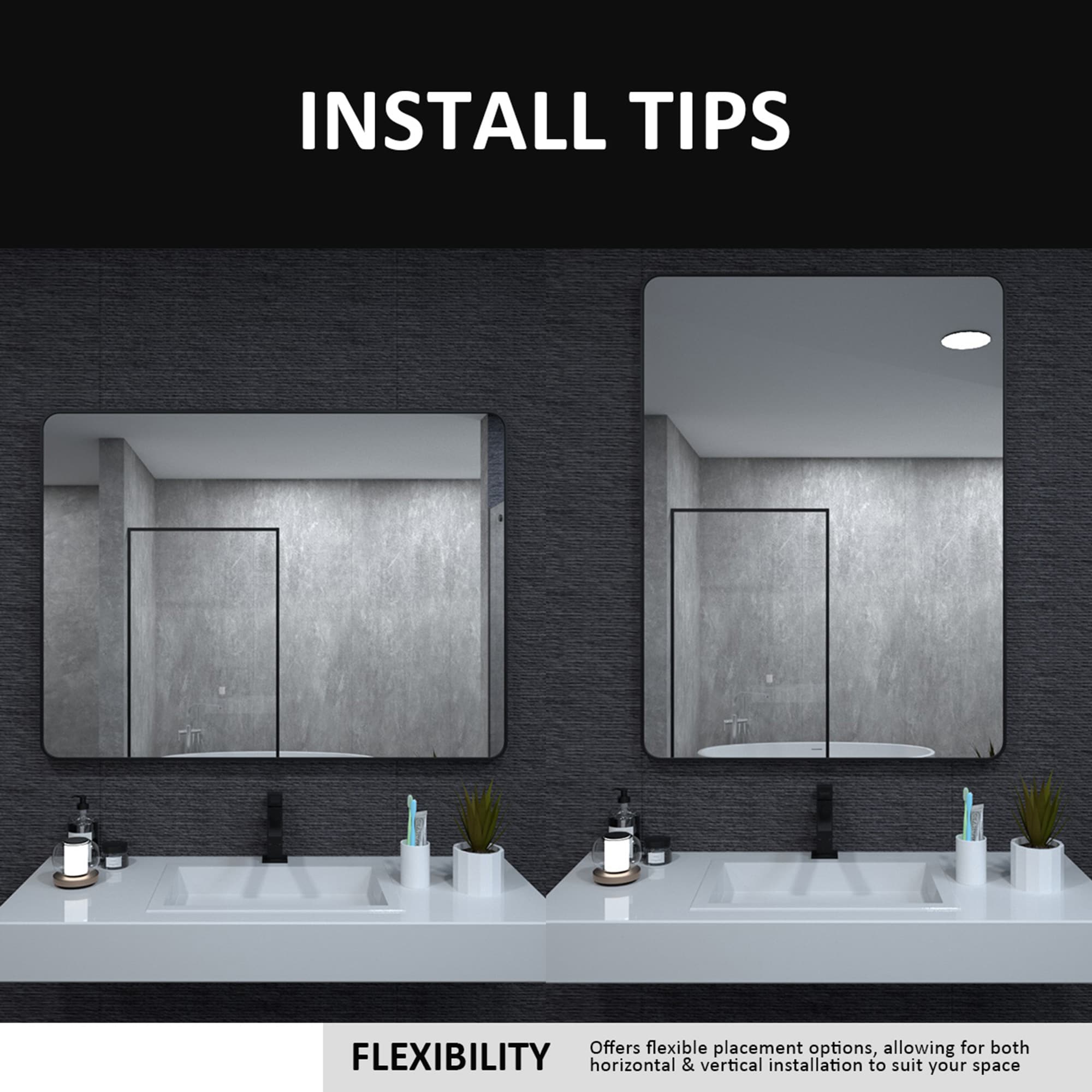 ExBrite FUBM6036MB Framed-Bath-Mirrors - View #6