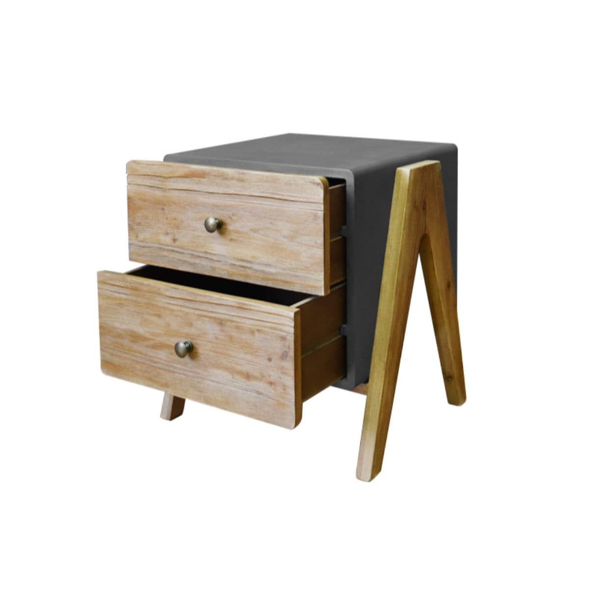HomeRoots 370374 Mariana 15-Inches W x 20-Inches H Gray Wood Rectangular Modern End Table