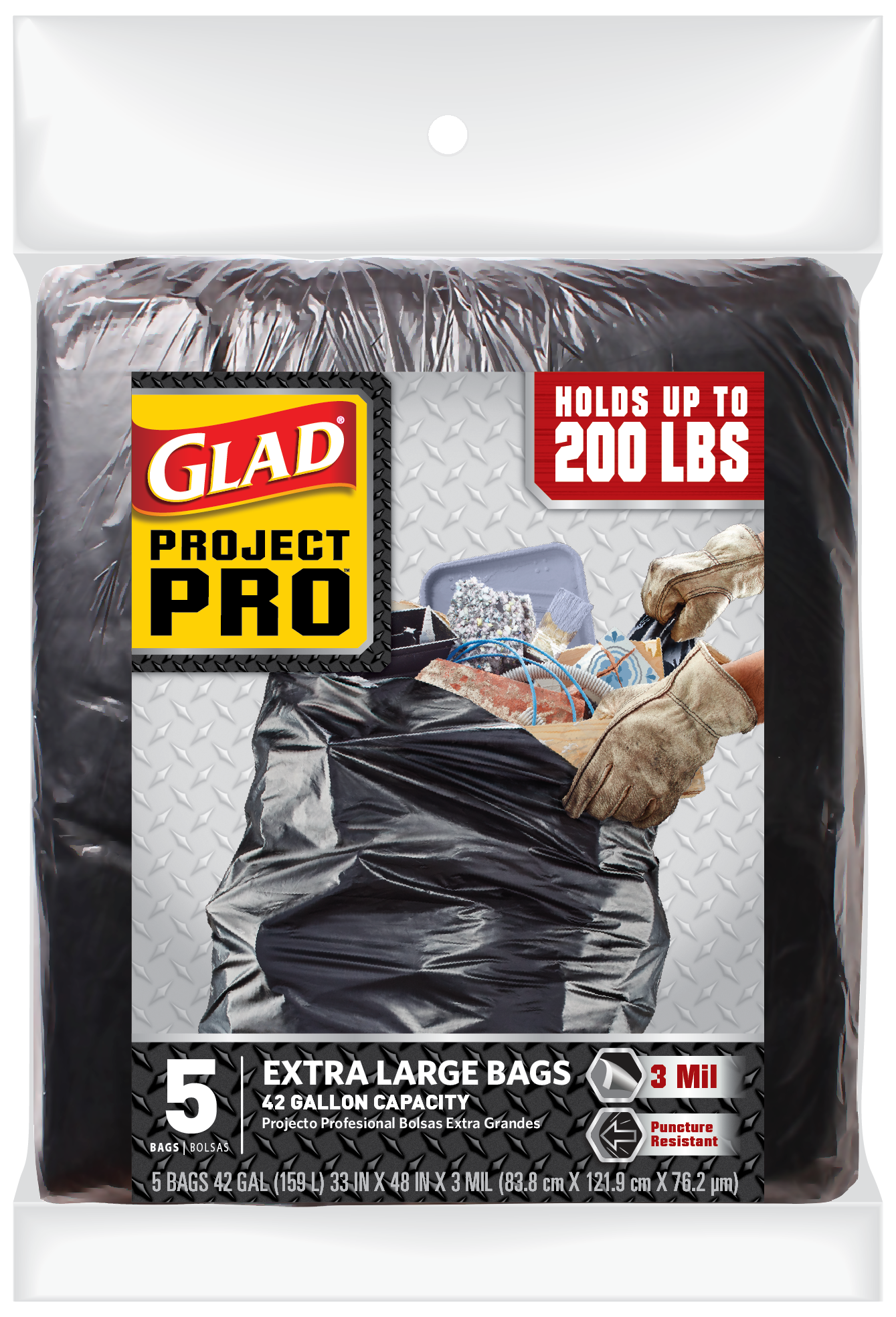 Haultail Woven Contractor Trash Bags 42gal 20 Count per Pack White