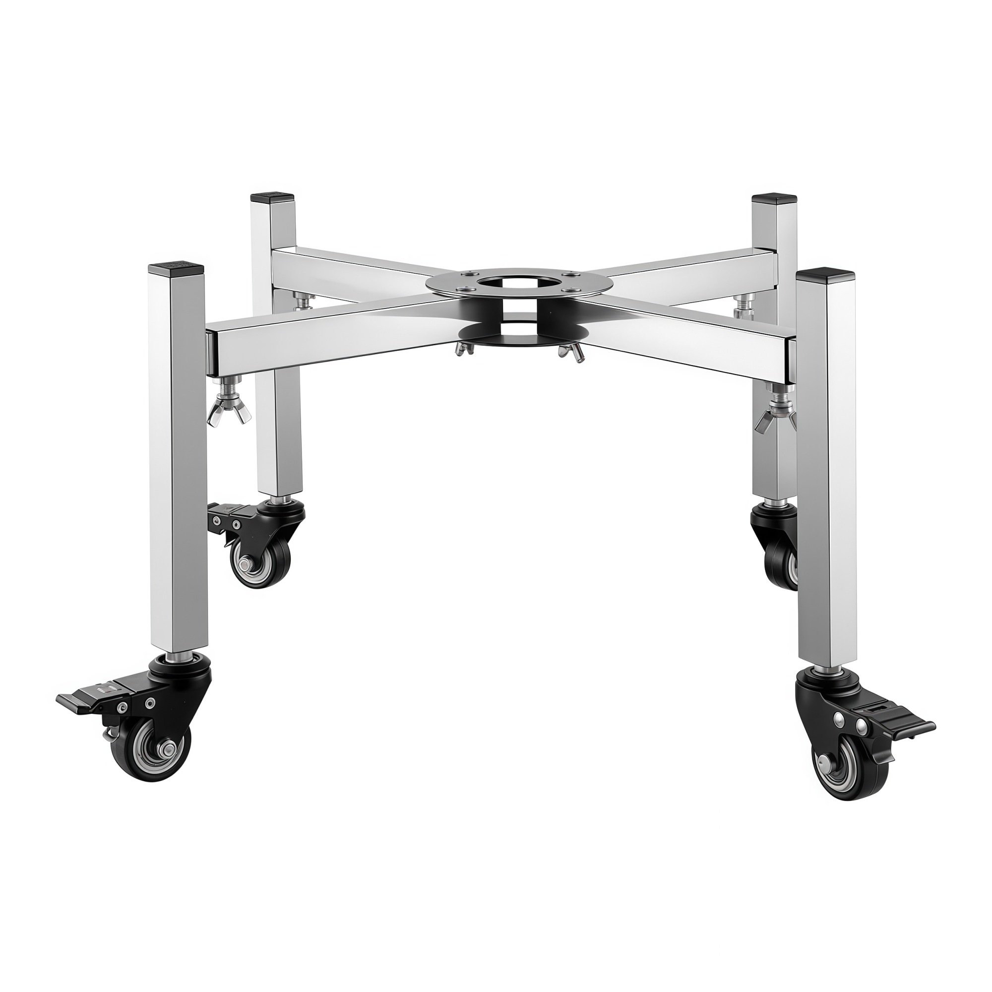 Numhew - 15 to 27 in Adjustable 4 Casters Stainless Steel Fire Pit Stand