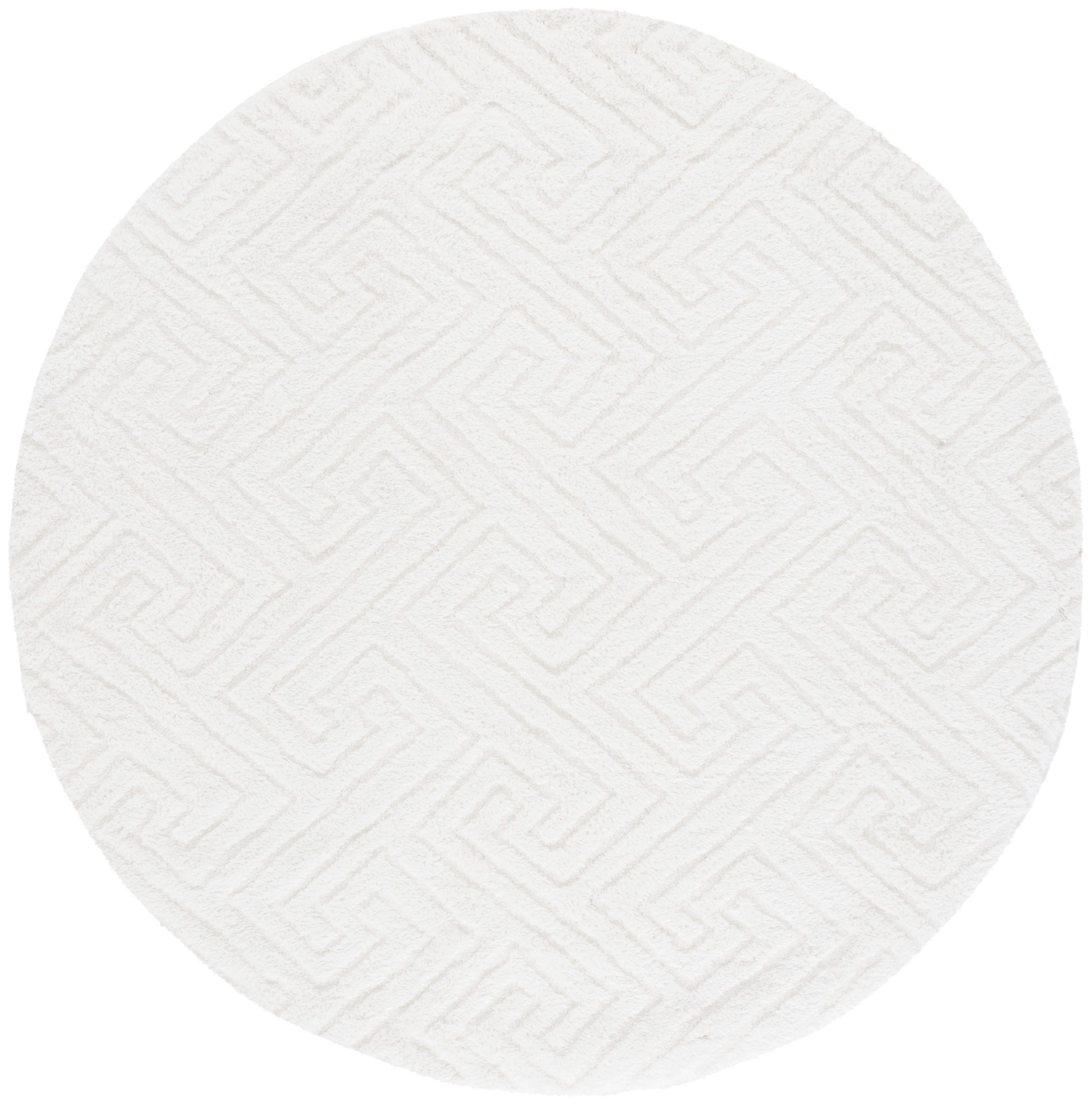 Safavieh THO652A-3R 3 x 3 (ft) Loomed Polypropylene White Round Indoor Solid Mid-Century Modern Area rug