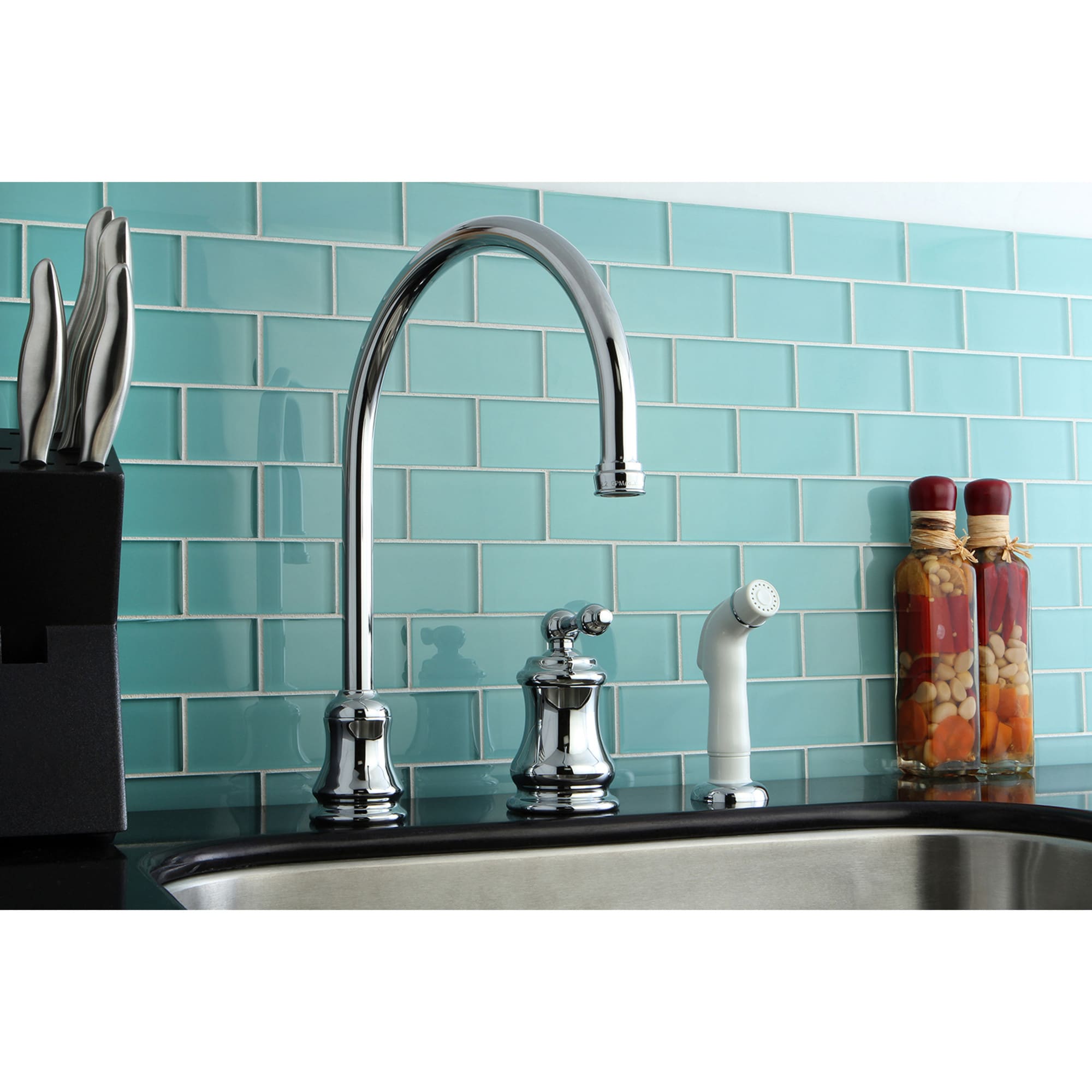 Elements of Design ES3811AL Chicago Chrome Single Handle Deck-mount Kitchen Faucet ( Side Sprayer Included )