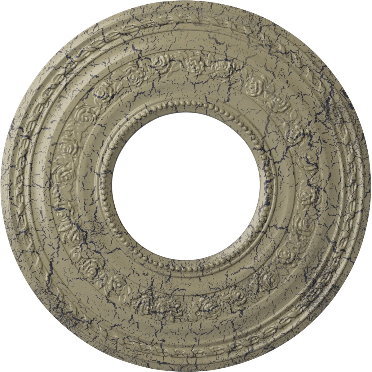 Ekena Millwork CM29ATCSC Anthony 29.375-in W x 29.375-in L Painted Castle Stone Crackle Polyurethane Whole Ceiling Medallion