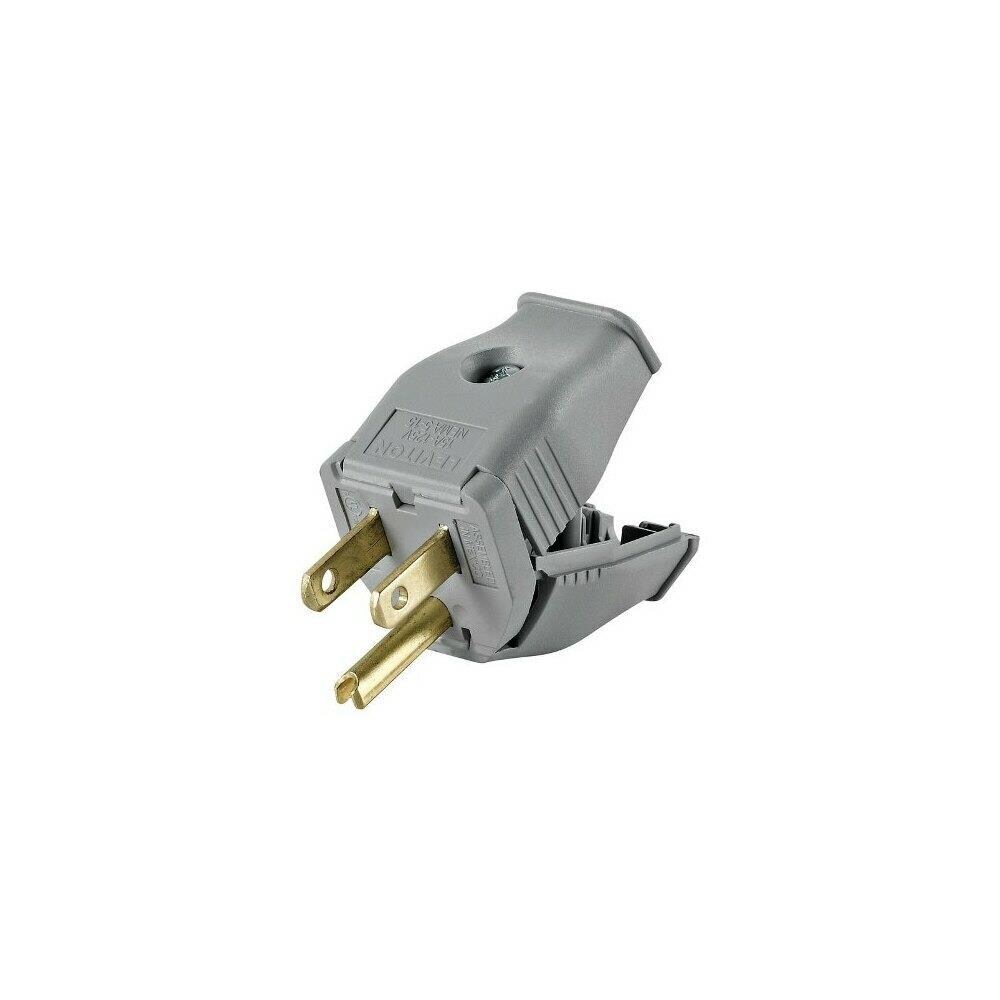 Leviton Leviton 3W101-0GY 2 Pole 3 Wire Grounding Plug Gray at Lowes.com