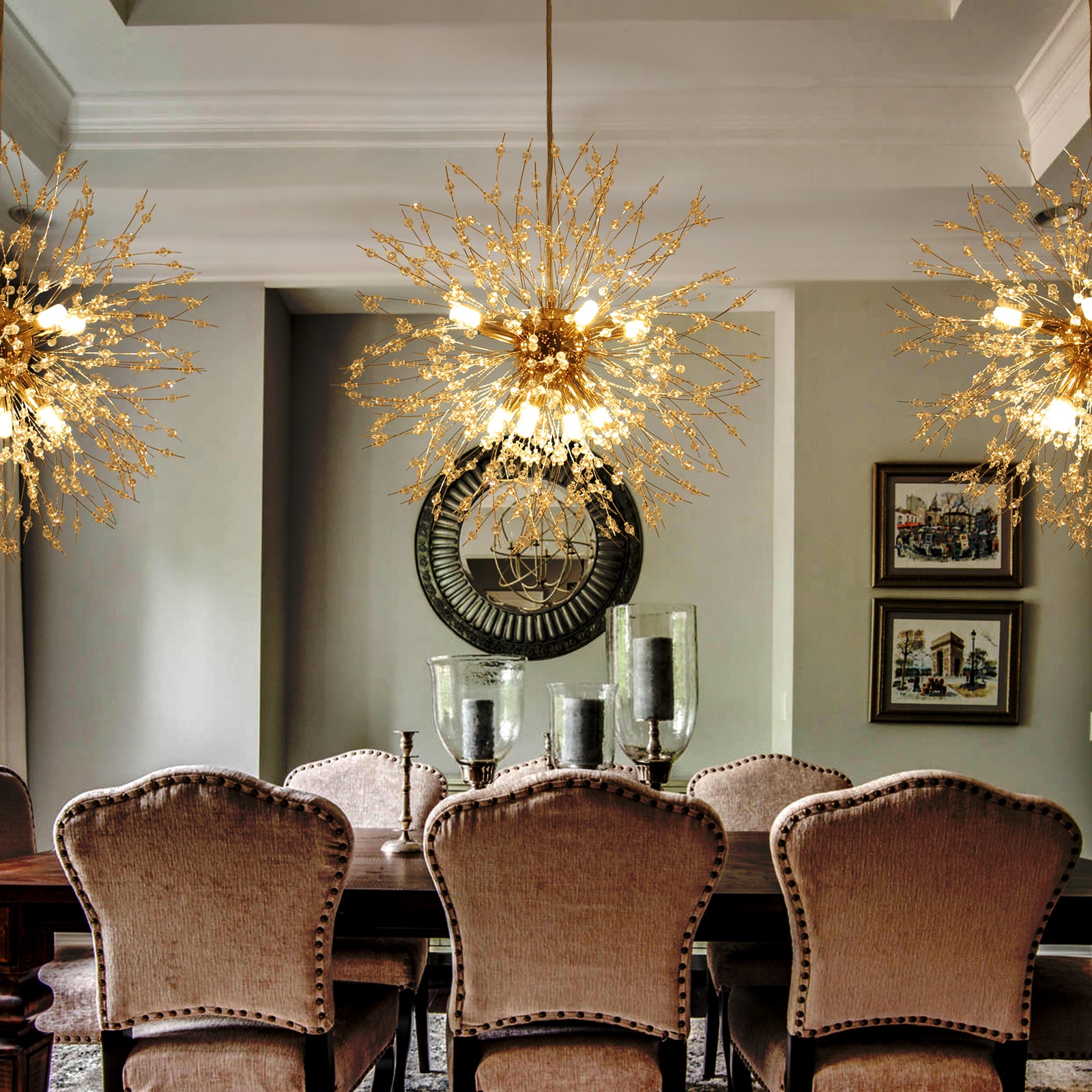 EDISLIVE Y81010000068978 Hajari 24 -Light Gold Glam Linear Large Hanging Kitchen island light