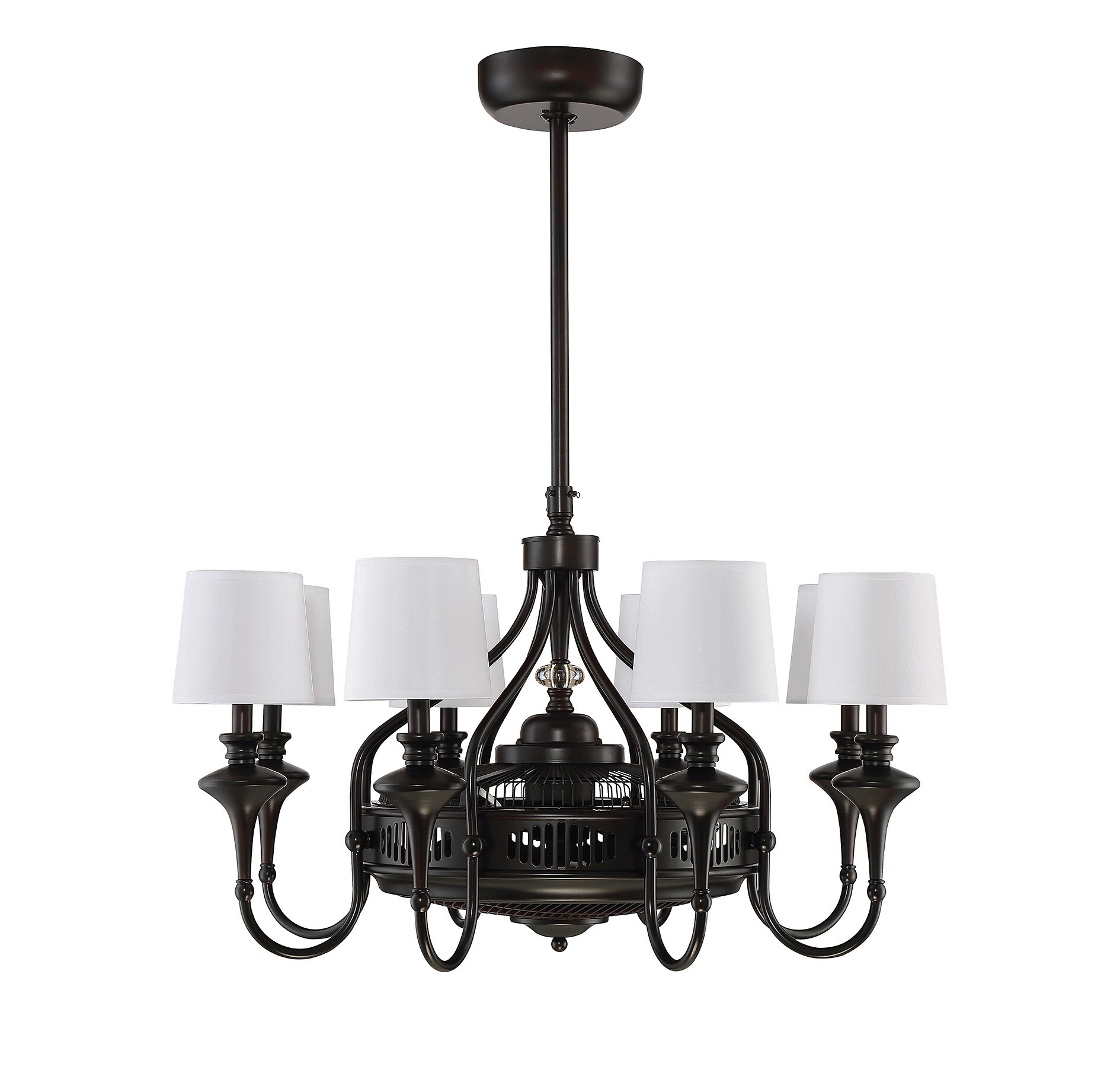 Brisa 8-Light English Bronze Chandelier with Remote