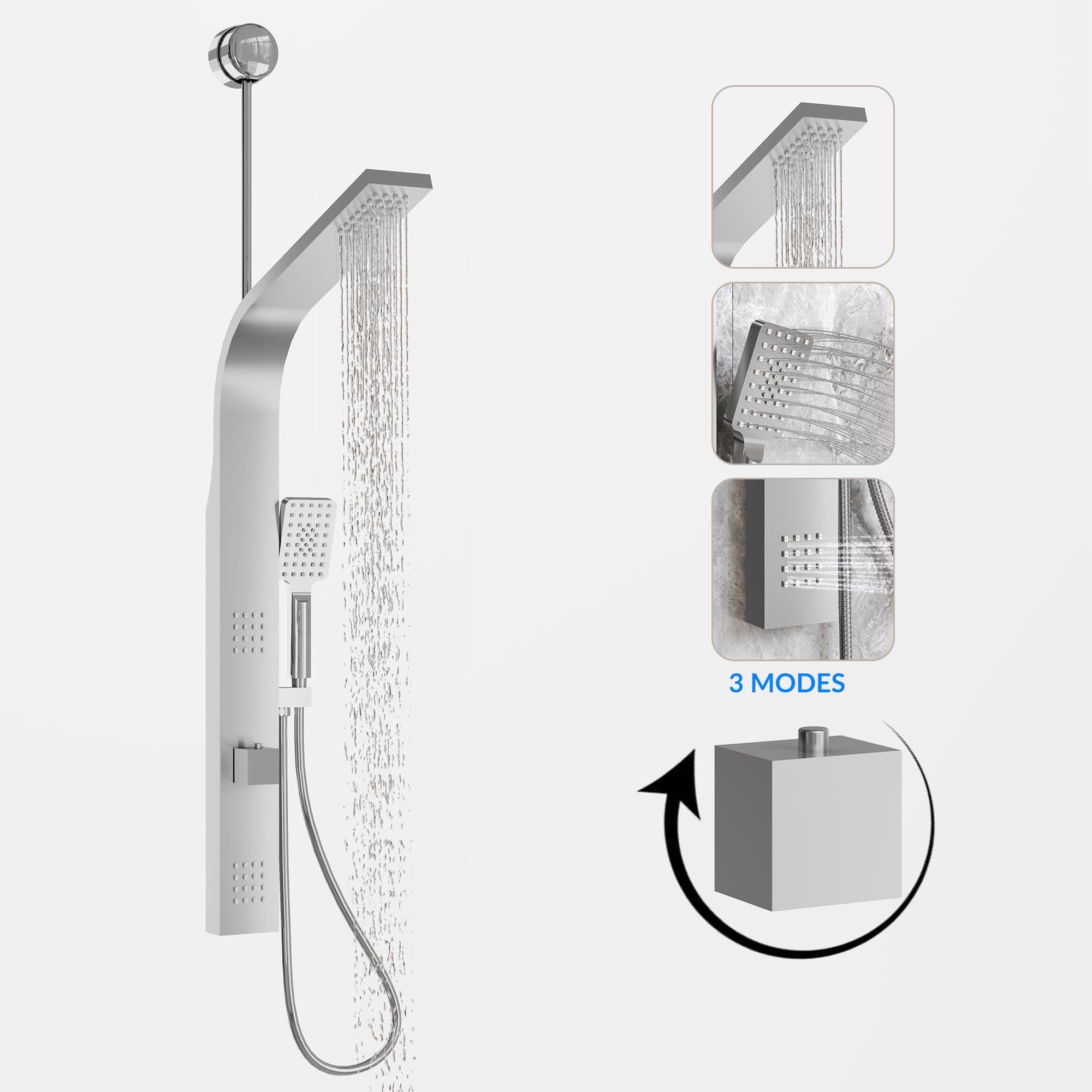 GarveeLife CLJ-BLCMVD-FIVJ2JGH Showerhead-Bar-Panels - View #4