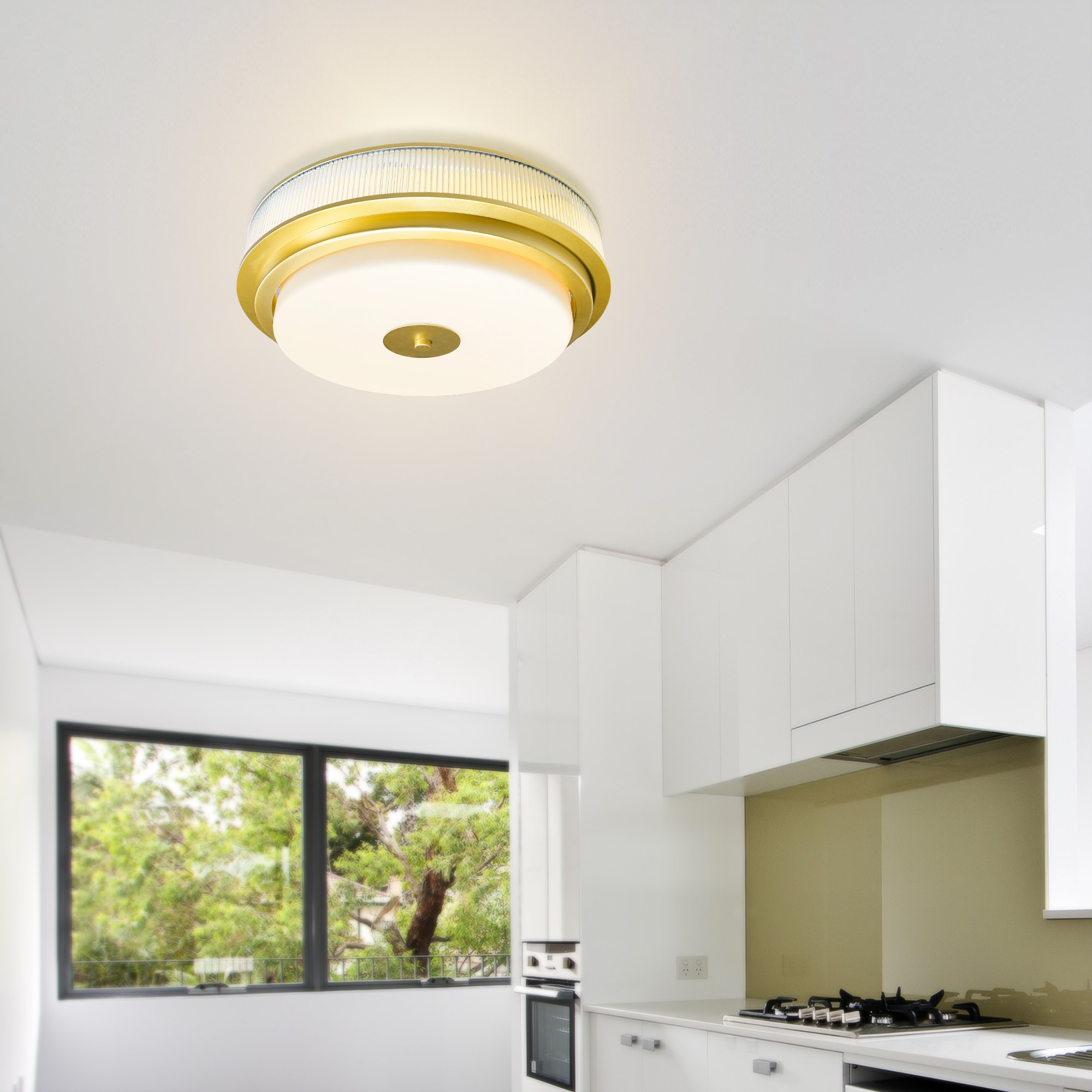 CWI Lighting 1567C22-5-602 Valdivia 5 -Light 22-in Gold Flush Mount Light