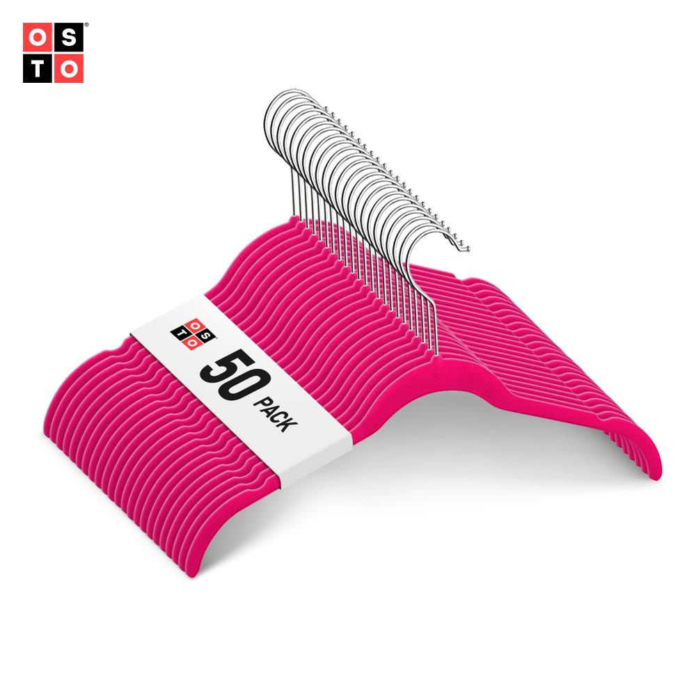 Elama 50-Pack Velvet Non-slip Grip Clothing Hanger (Pink) in the