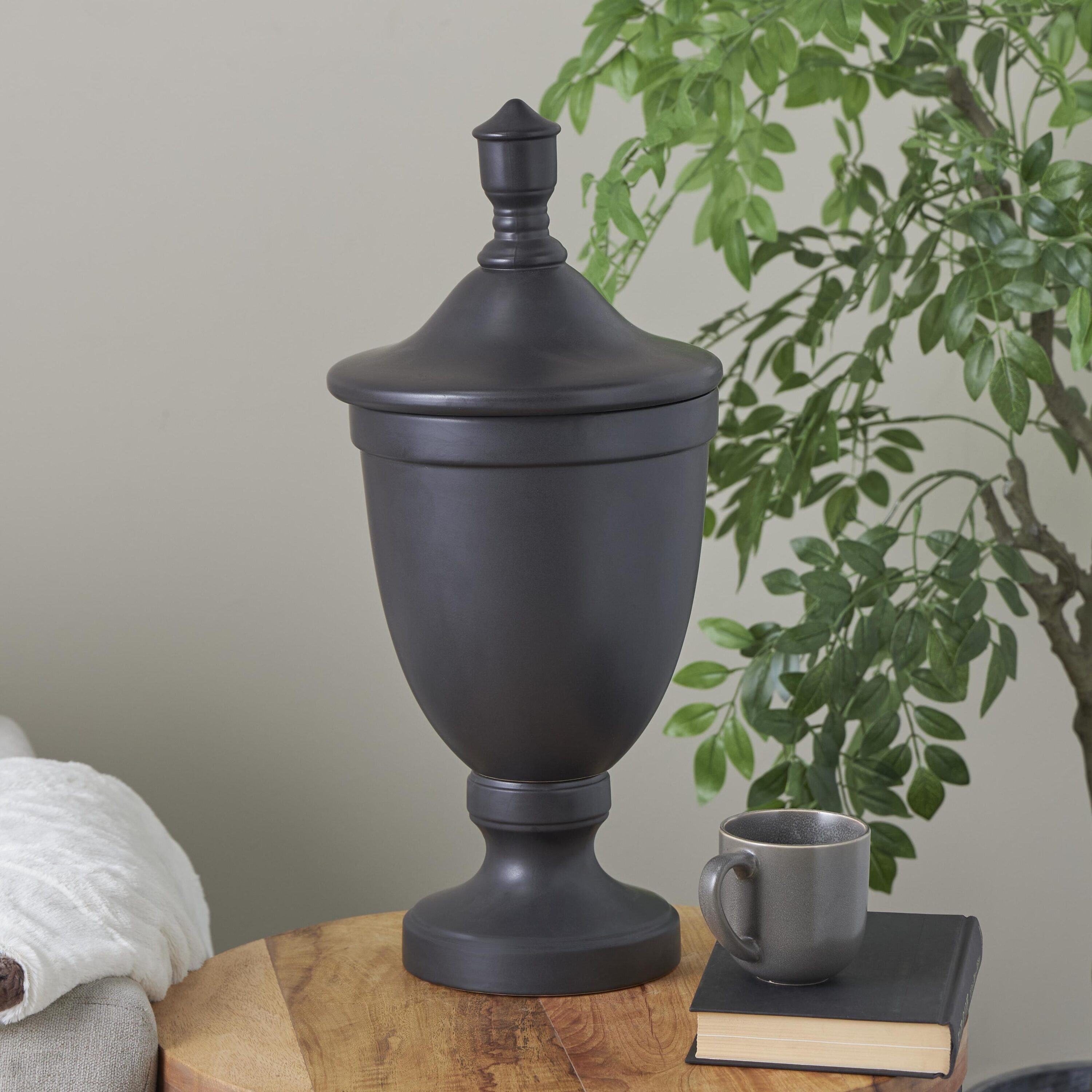 Grayson Lane 823002 Black Ceramic Country Decorative jar